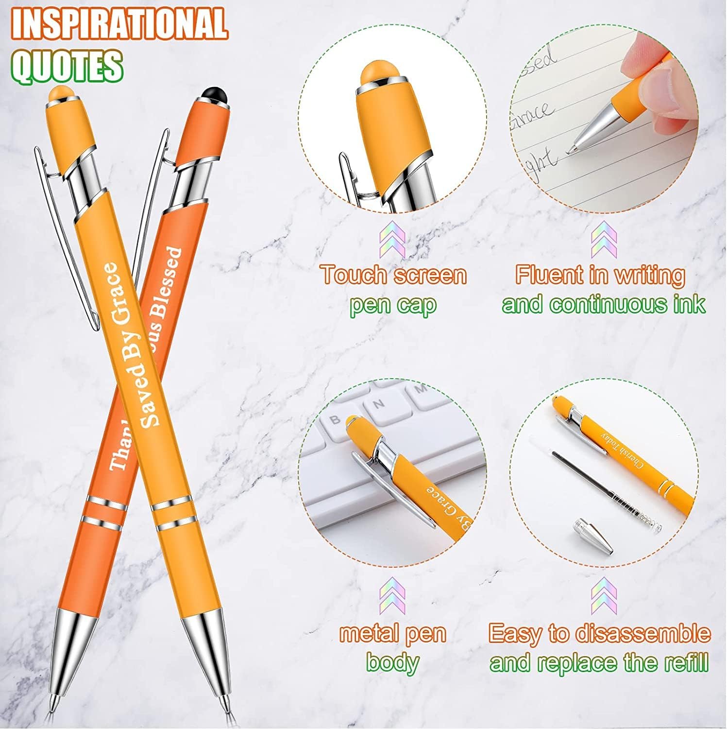 Lot de 20 Stylos à Bille 10 couleurs – Image 2