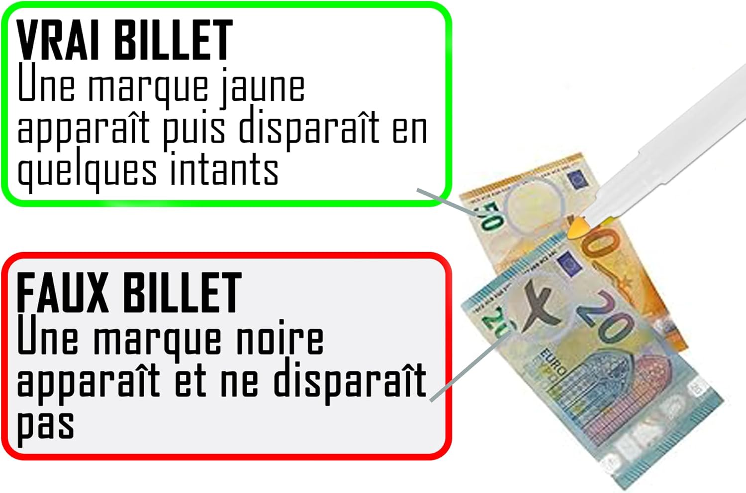 Stylo Vérificateur de Billets - Détection Rapide 2s – Image 4
