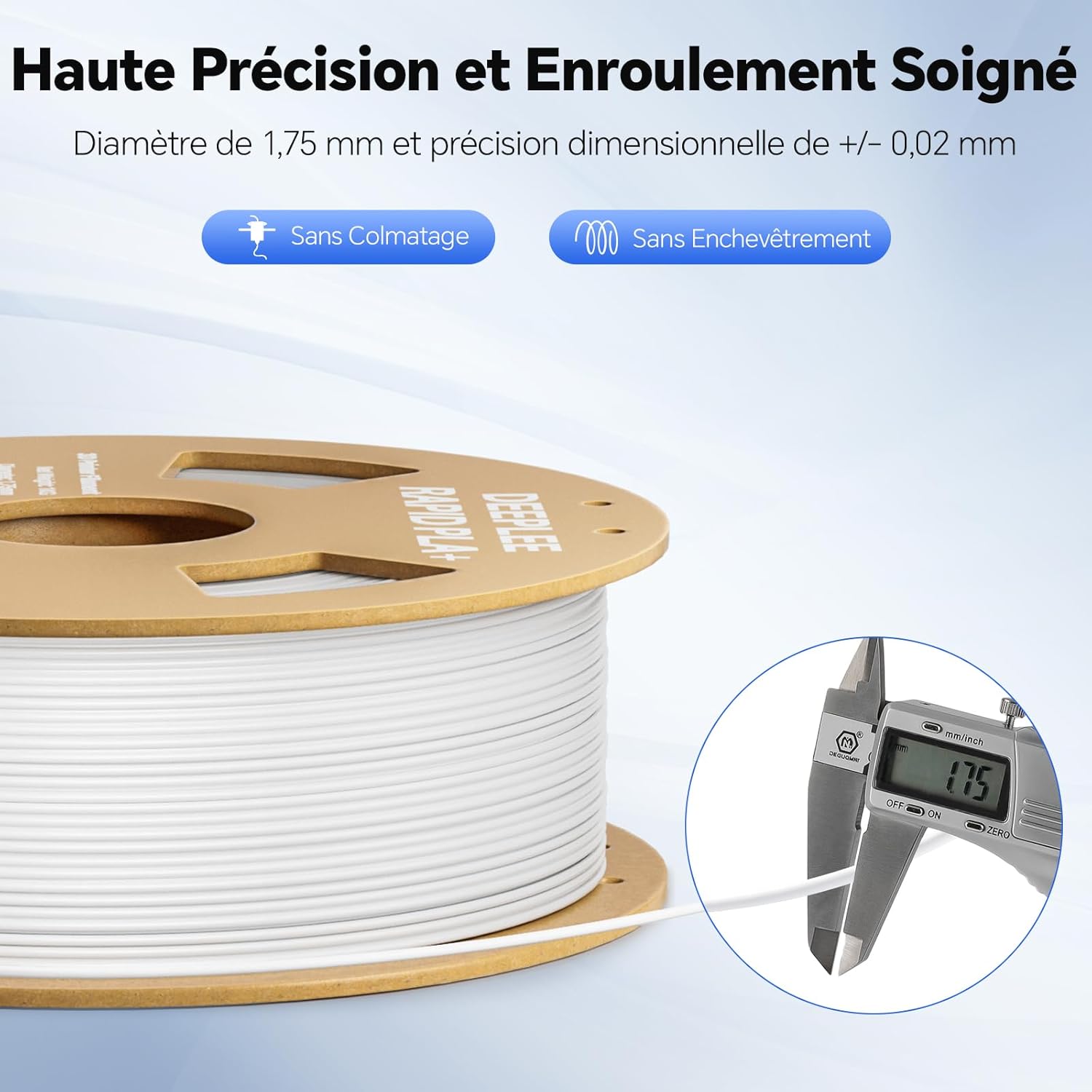 Filament PLA+ Rapide Blanc 1kg pour Imprimantes 3D – Image 4