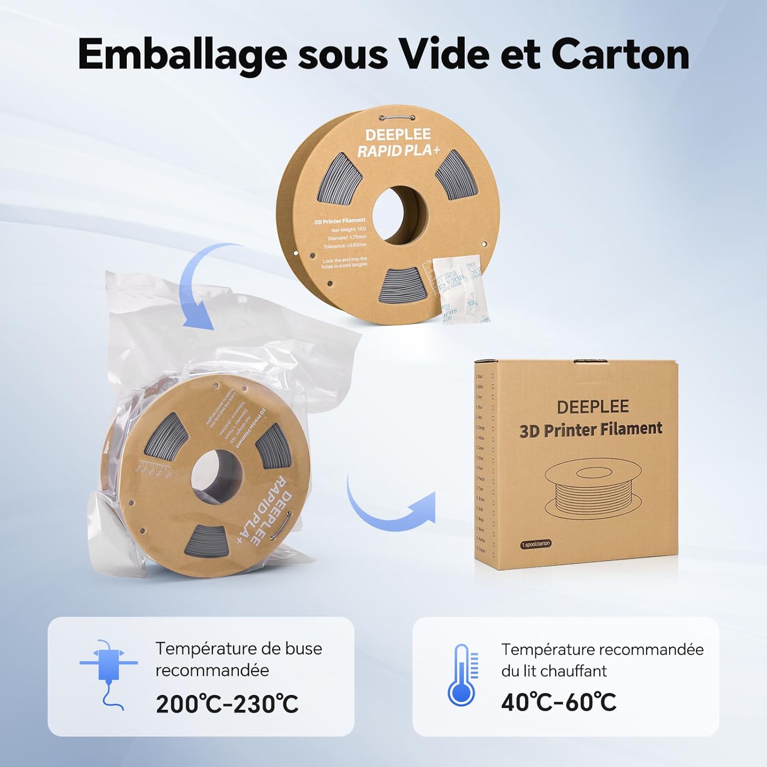 Filament PLA+ Rapide Blanc 1kg pour Imprimantes 3D – Image 6