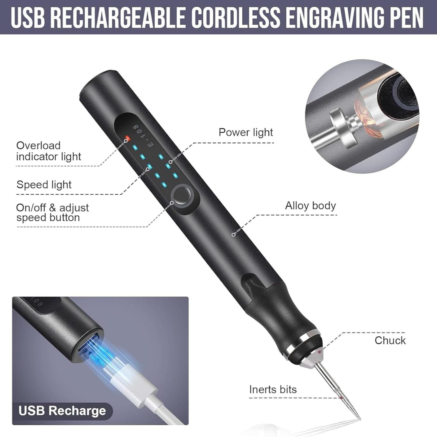 Stylo de Gravure USB Sans Fil - 37 Bits – Image 2