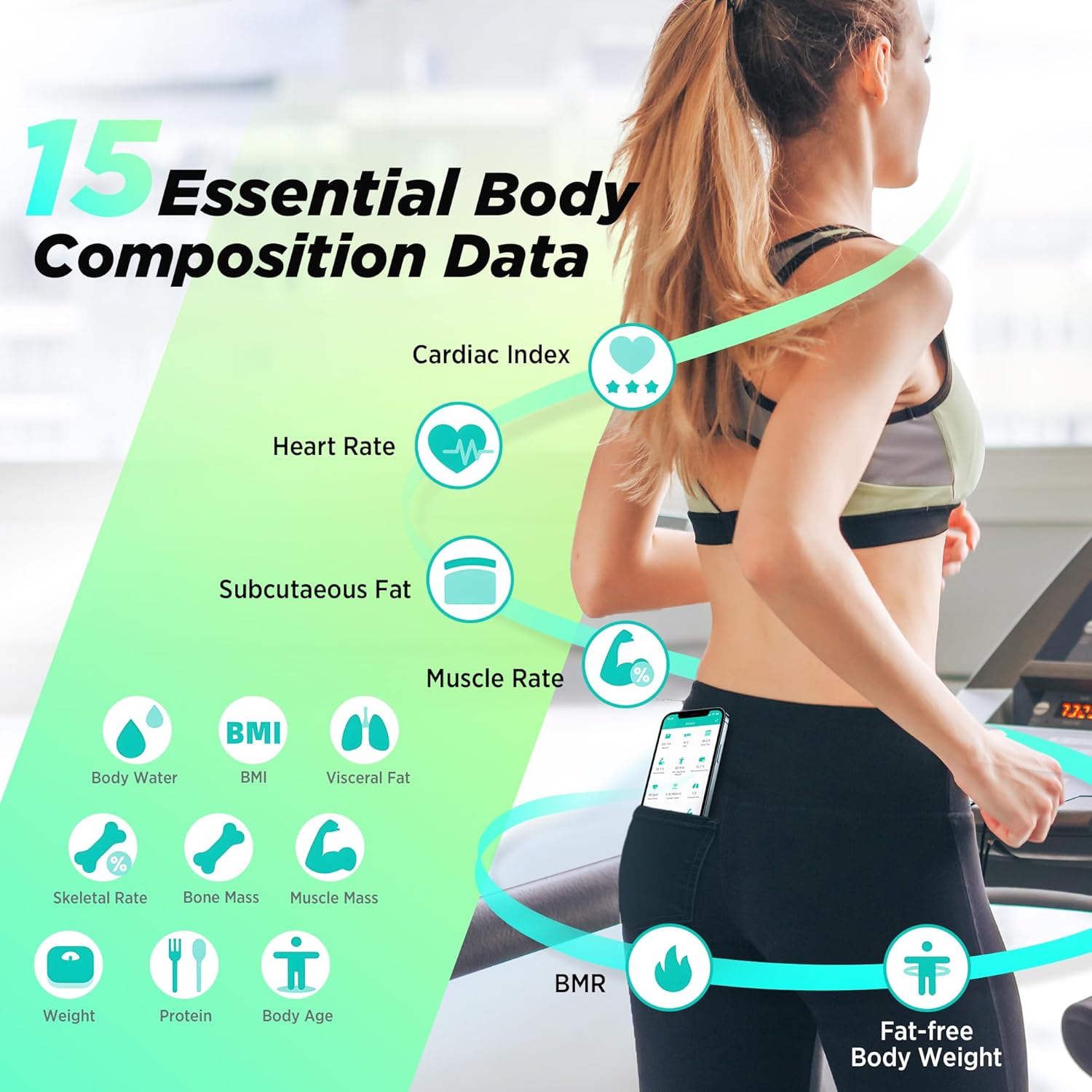 Balance Pese Personne Intelligente - 15 Mesures Corporelles – Image 4