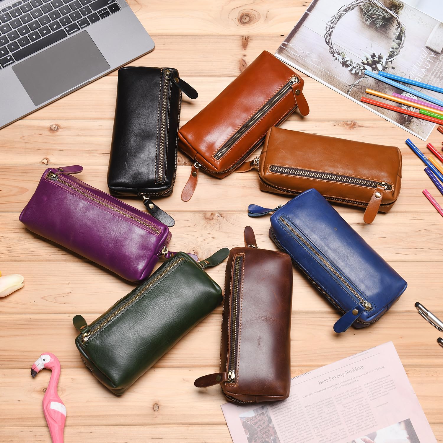 Trousse en Cuir Wonderpool Grande Capacité – Image 4