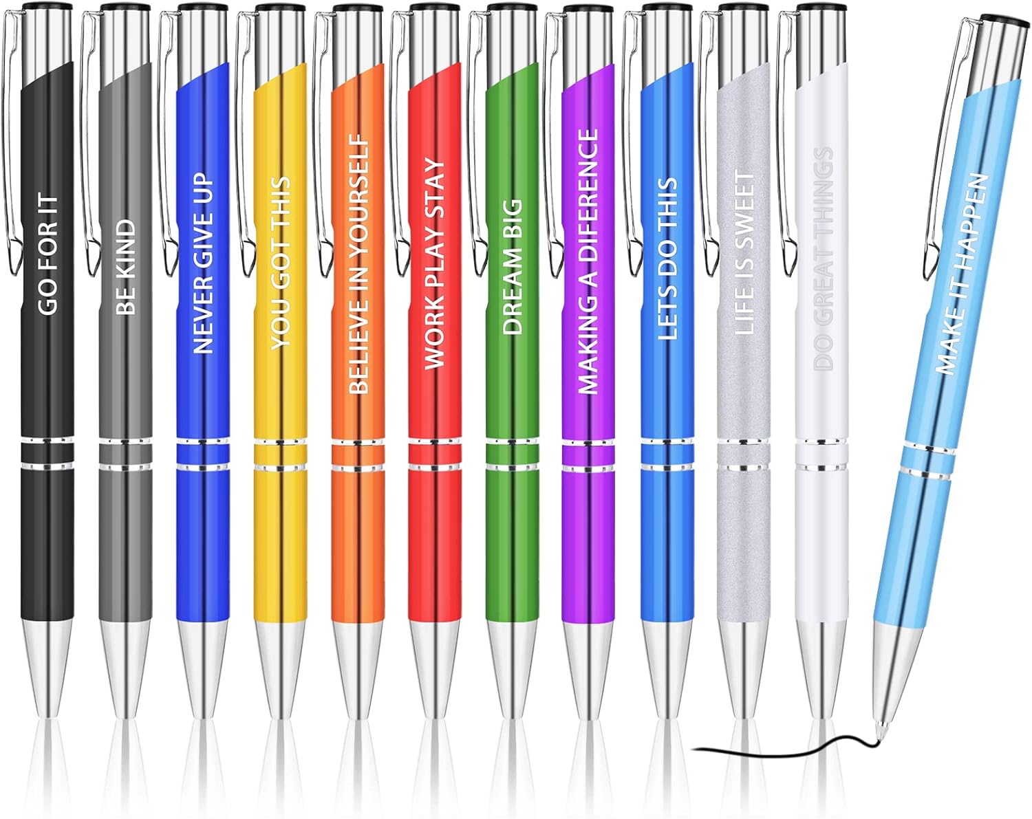 Ensemble de 12 Stylos Bille Personnalisés - Rechargeables – Image 9