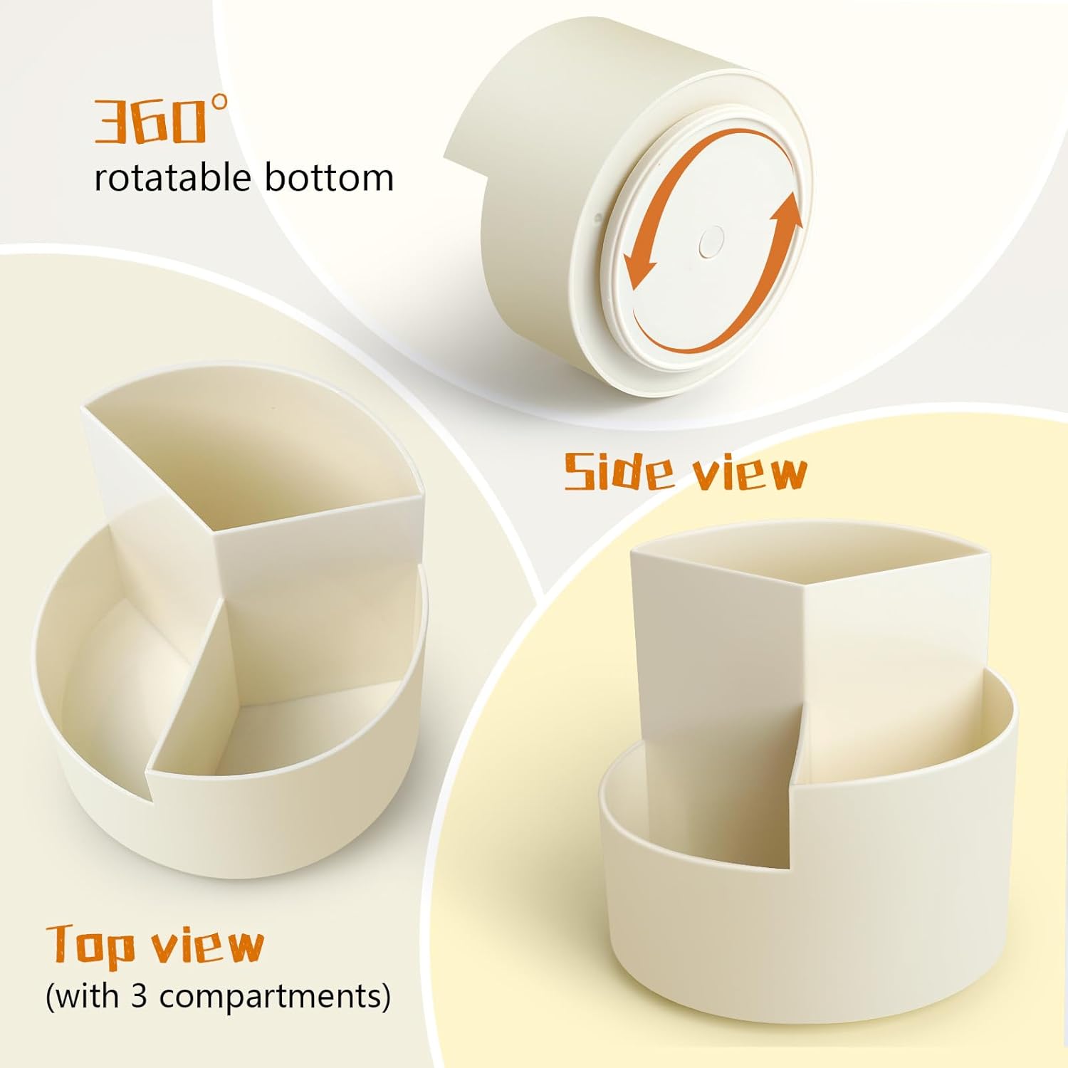 Porte-Stylos Rotatif 360° - Organiseur Bureau Blanc – Image 2