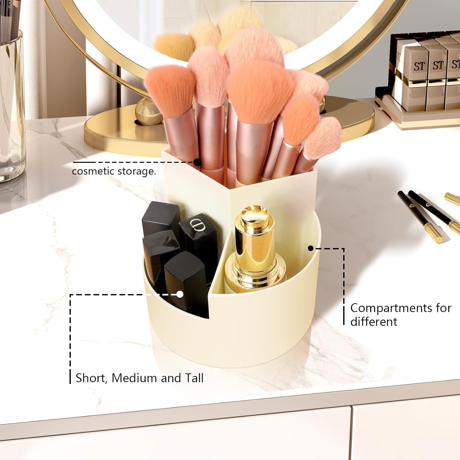 Porte-Stylos Rotatif 360° - Organiseur Bureau Blanc – Image 7
