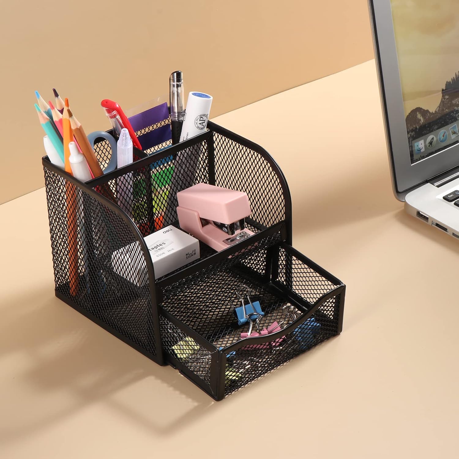 Organisateur de Bureau Métallique avec Tiroir – Image 7