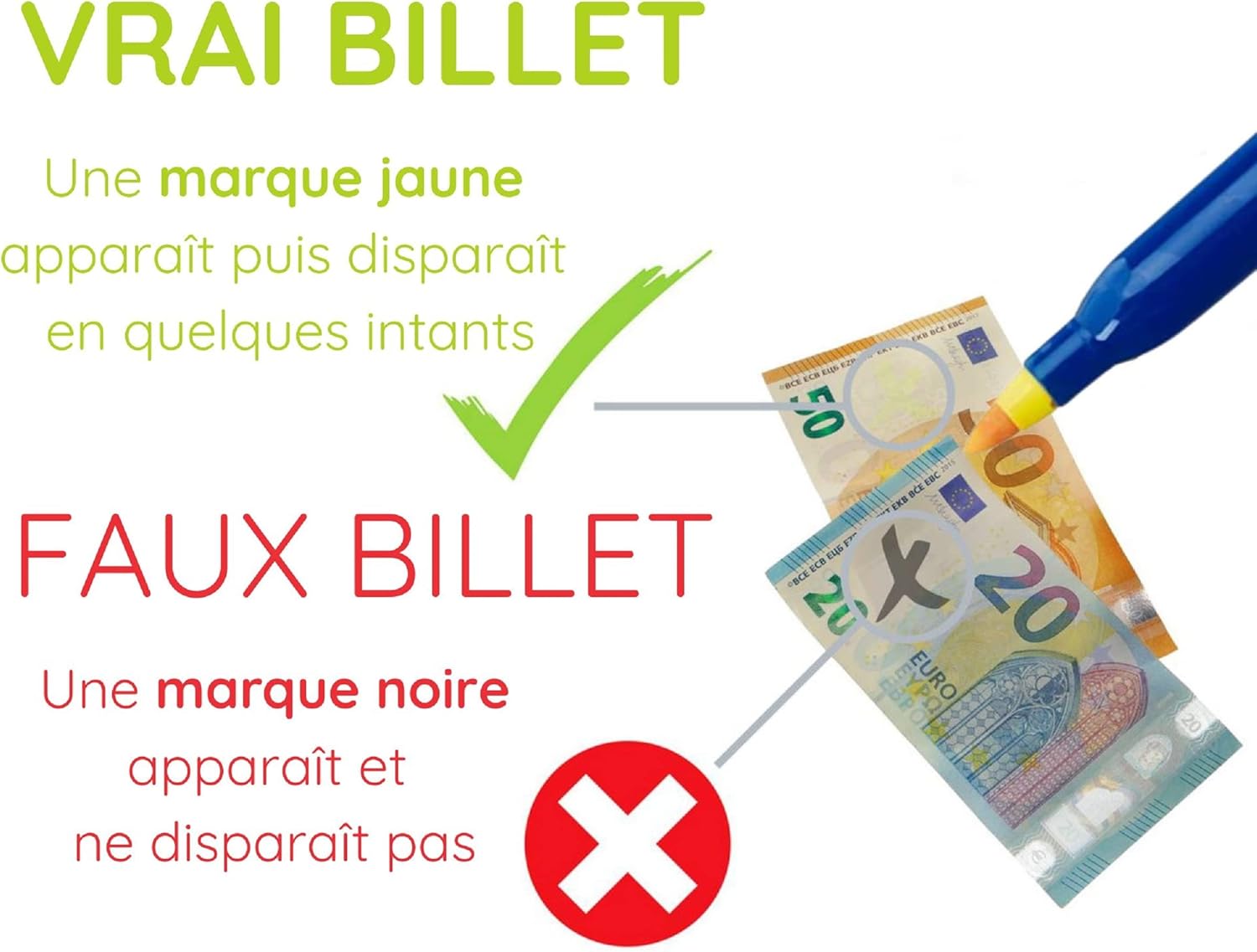 Stylo Détecteur de Faux Billets - Lot de 2 – Image 2
