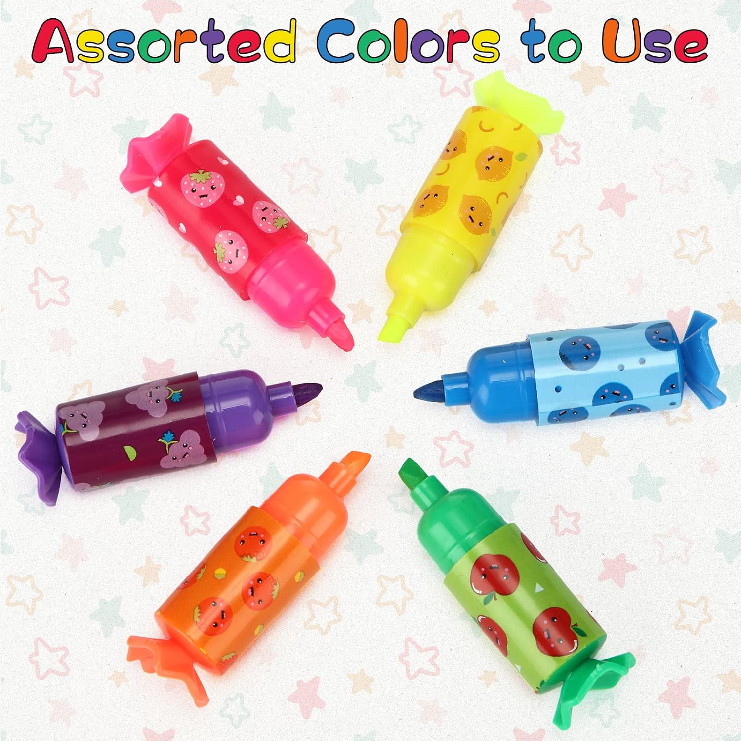 Pack de 6 Stylos Surligneurs Bonbon Fruités – Image 2