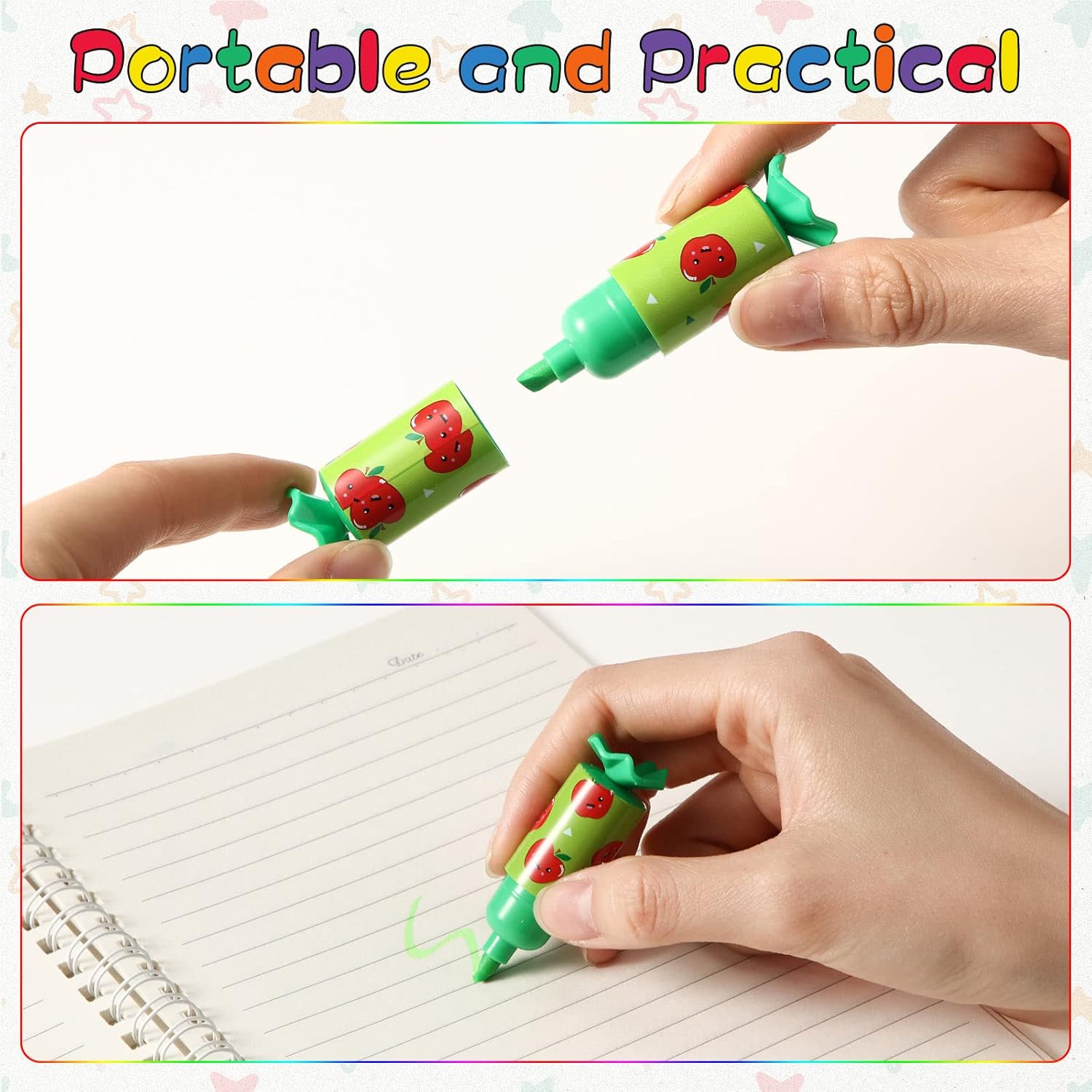 Pack de 6 Stylos Surligneurs Bonbon Fruités – Image 5