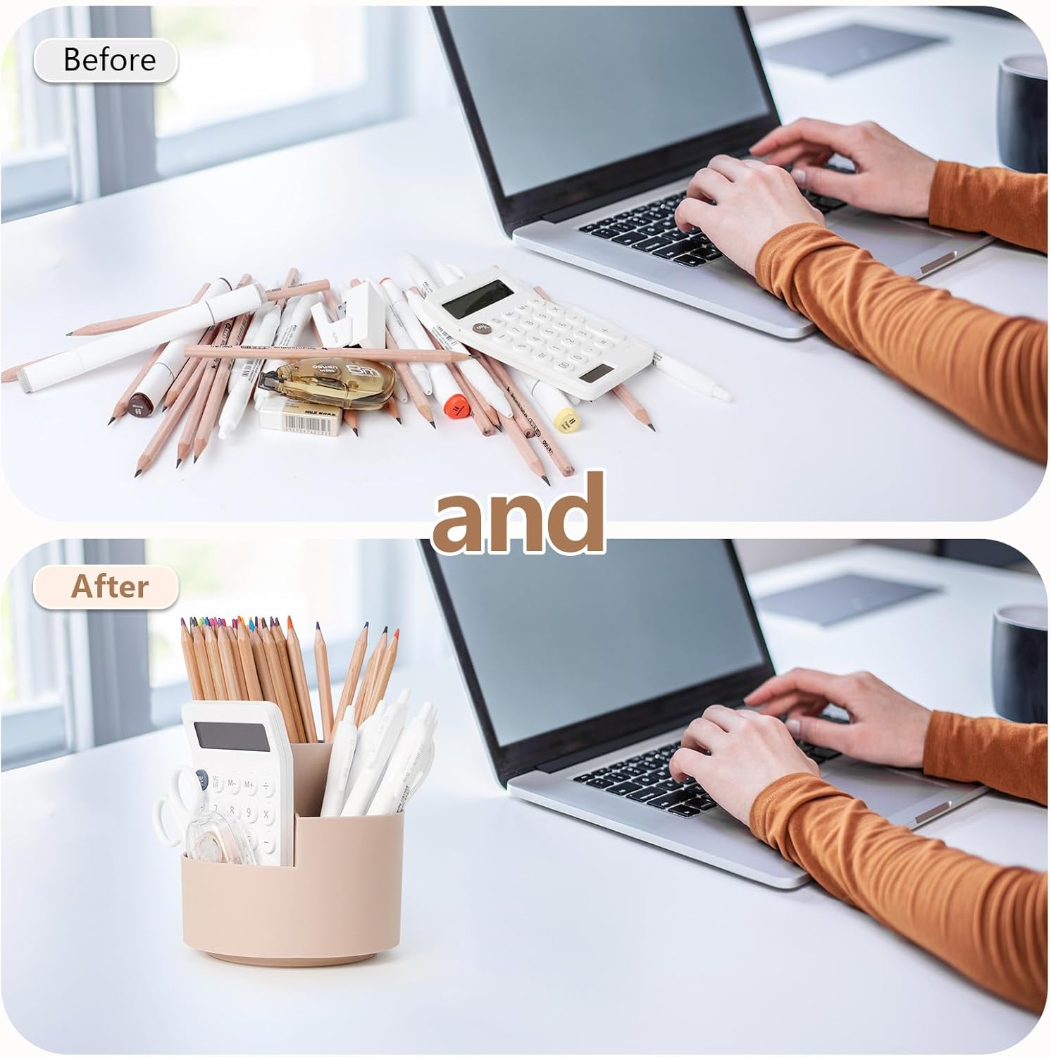 Porte-Stylos Rotatif 360° avec Compartiments – Image 6
