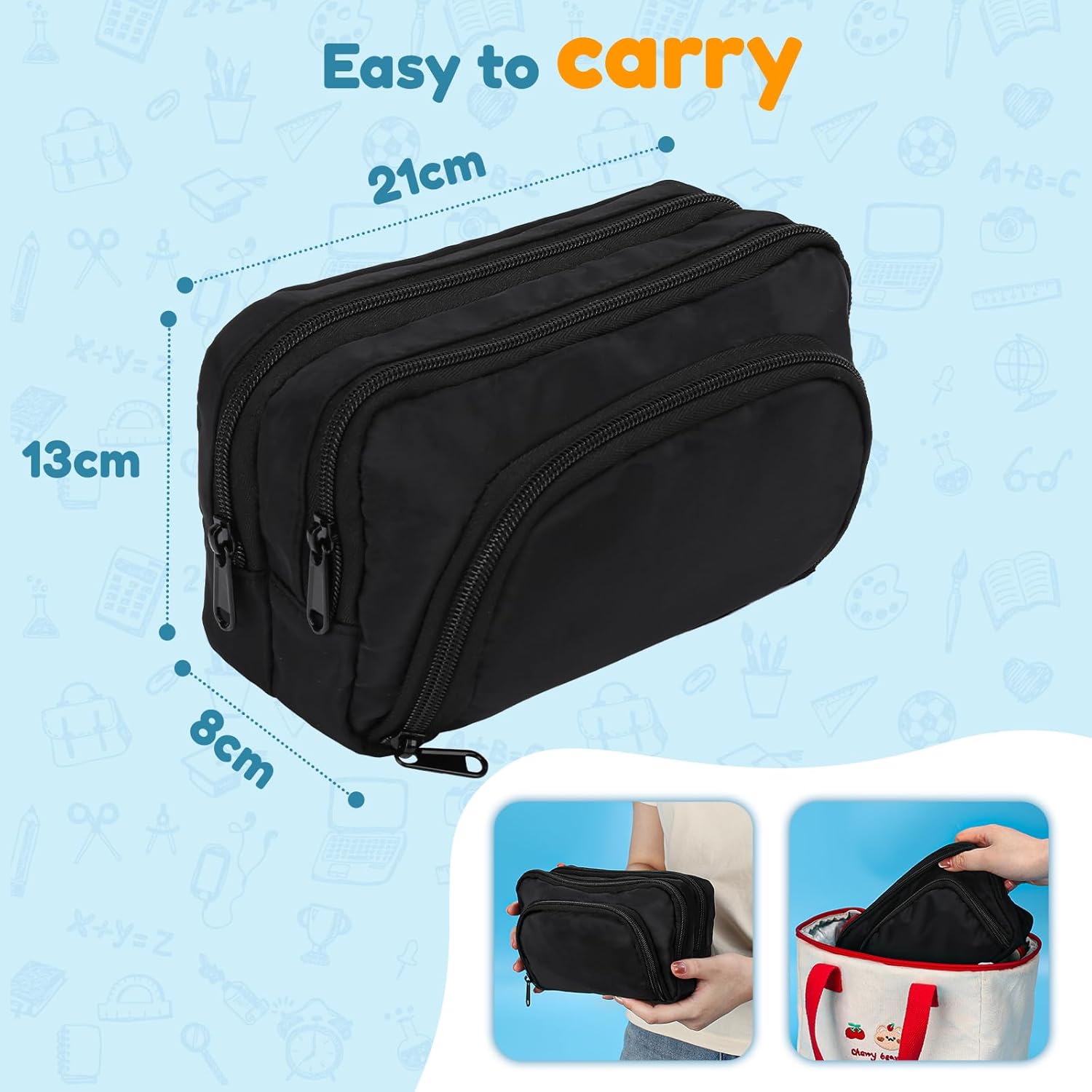 Trousse Crayons Grande Capacité avec Compartiments – Image 6