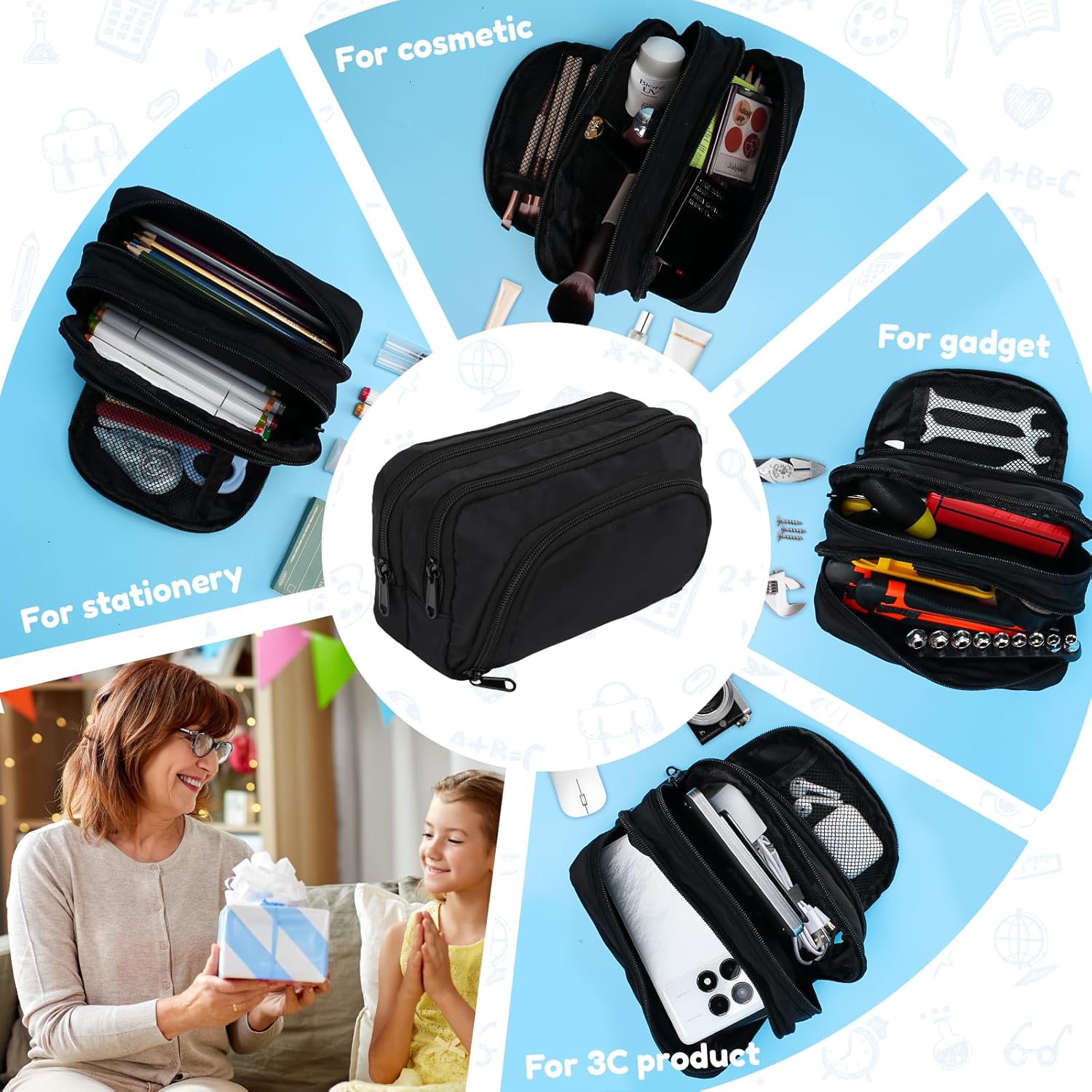 Trousse Crayons Grande Capacité avec Compartiments – Image 8