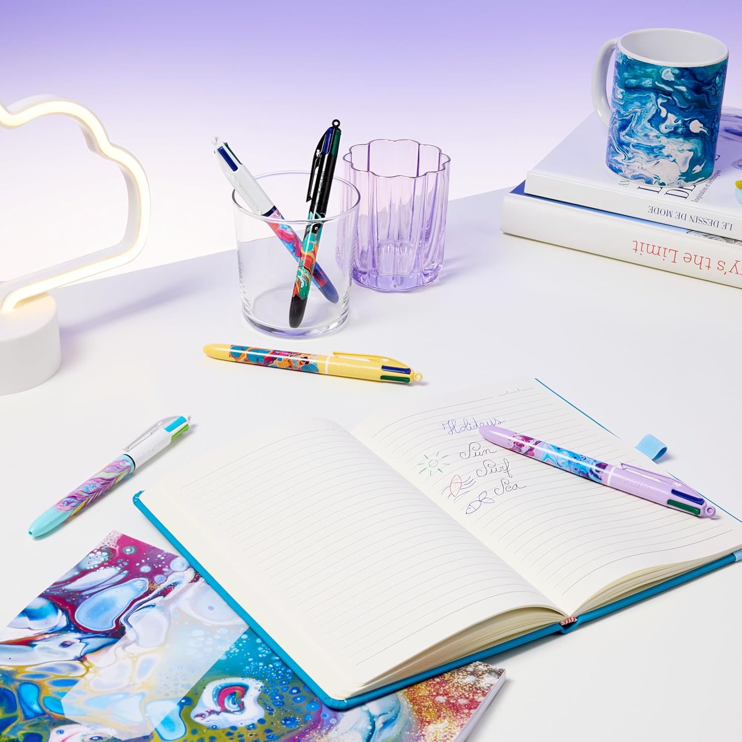 Stylos BIC 4 Couleurs Hydro Dipping - Lot de 5 – Image 5