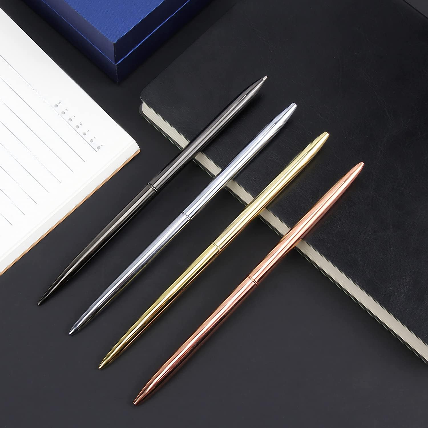 Stylo à Bille Métal 4 Pièces Rotation 2 Têtes – Image 3