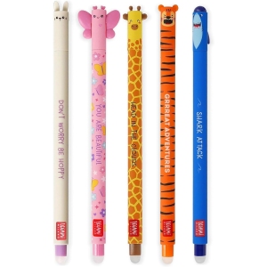 Stylos Gel Effaçables - Lot de 5 Animaux Colorés