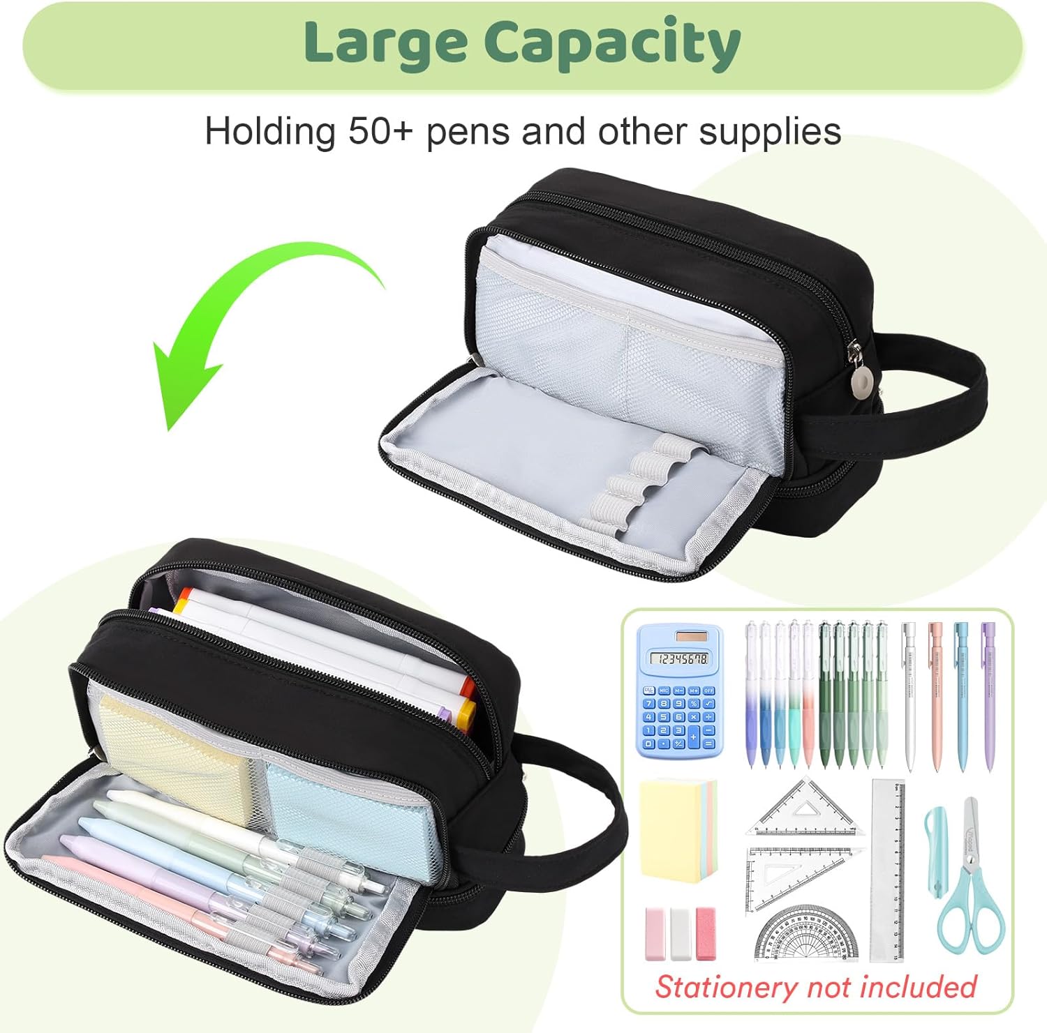 Trousse Scolaire Grande Capacité 3 Compartiments – Image 2