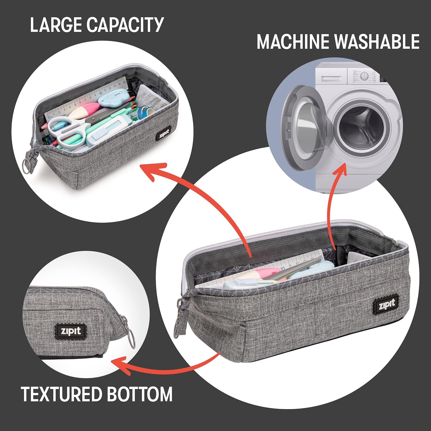 Trousse ZIPIT Lenny | Grande Capacité Scolaire – Image 3