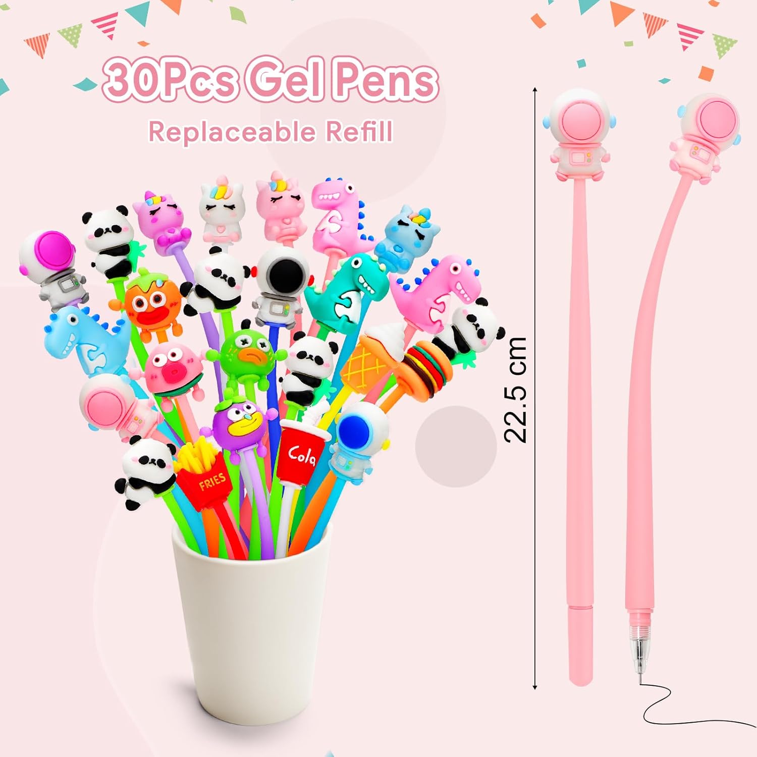 30 Stylos Kawaii Anti-Stress - Cadeau Anniversaire Enfant – Image 5