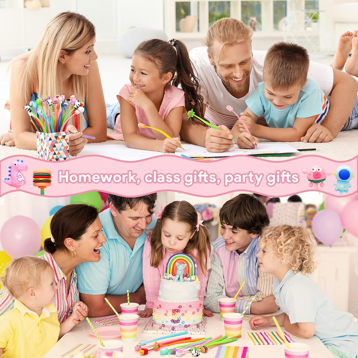 30 Stylos Kawaii Anti-Stress - Cadeau Anniversaire Enfant – Image 6