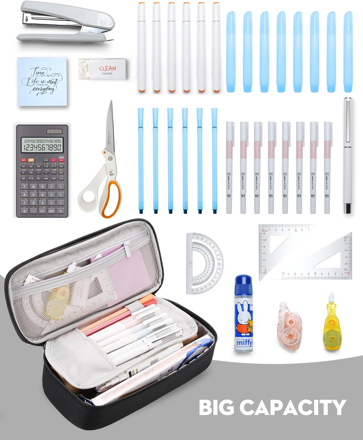 Trousse Scolaire Noir Grande Capacité – Image 4