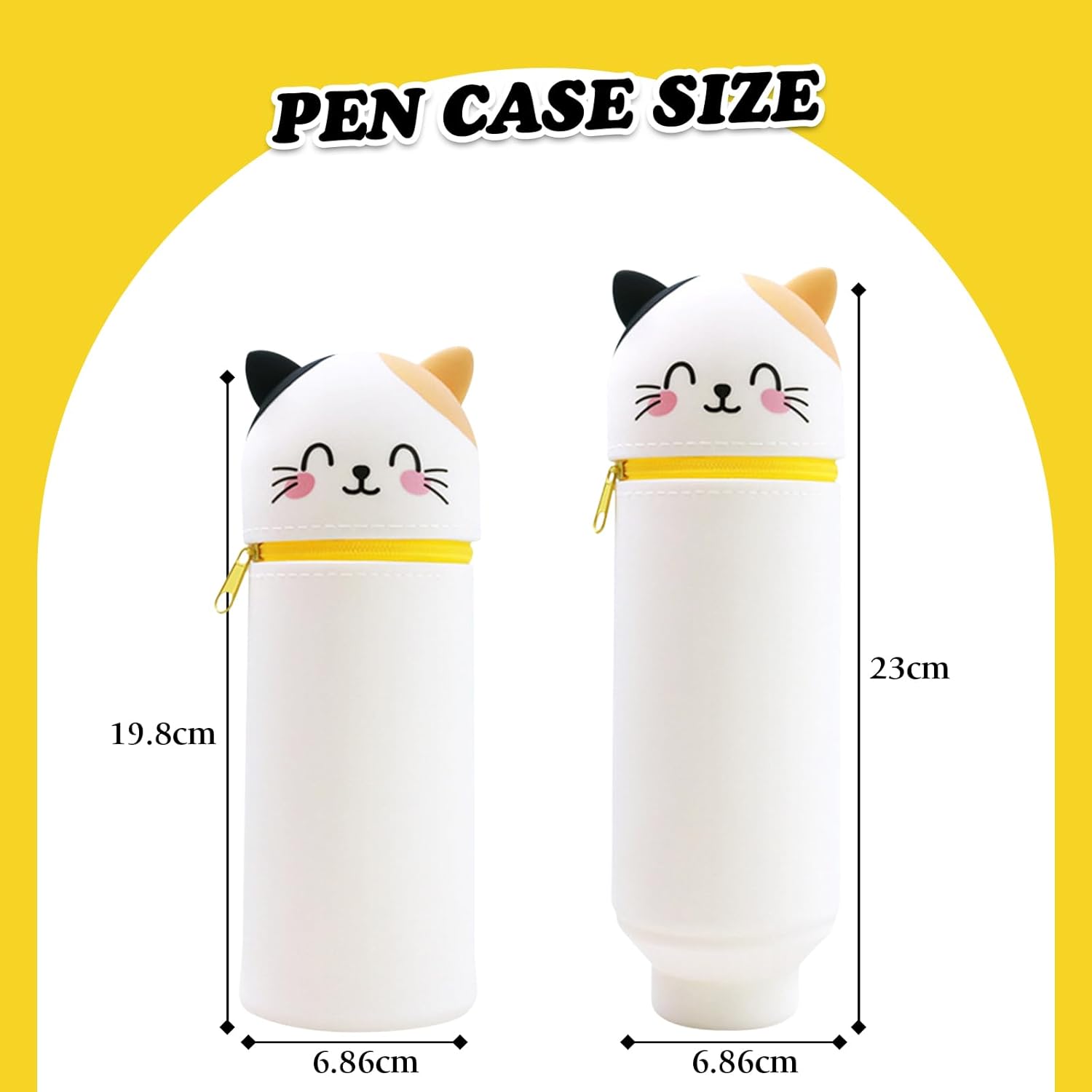Trousse en Silicone Souple Motif Chat à Pois – Image 7