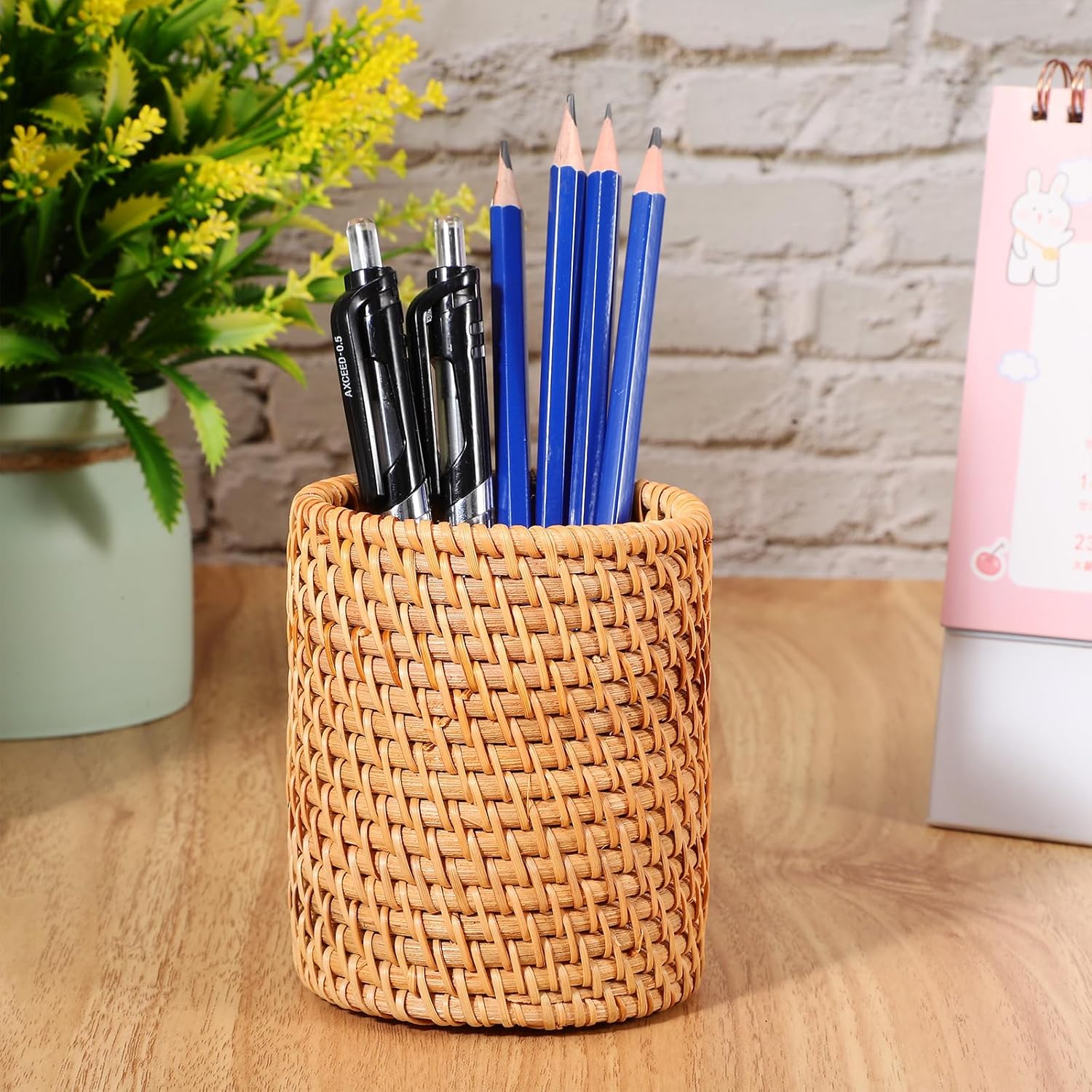 Pot à Crayons en Rotin Naturel - VILLCASE – Image 5