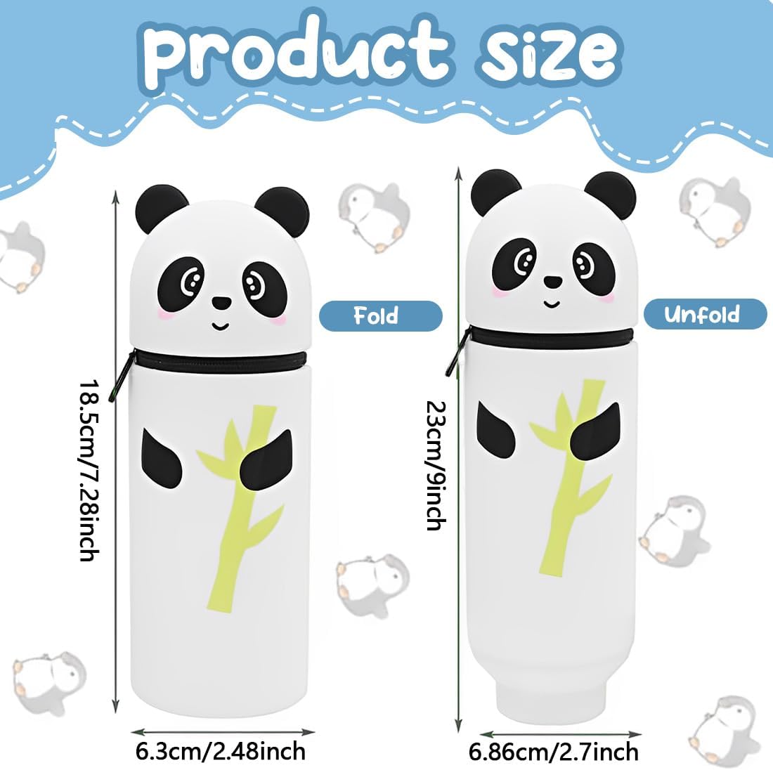 Trousse Scolaire Kawaii 2 en 1 en Silicone – Image 2
