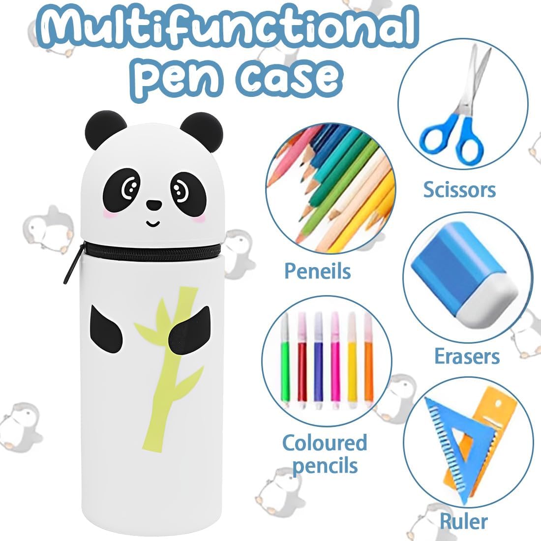 Trousse Scolaire Kawaii 2 en 1 en Silicone – Image 4
