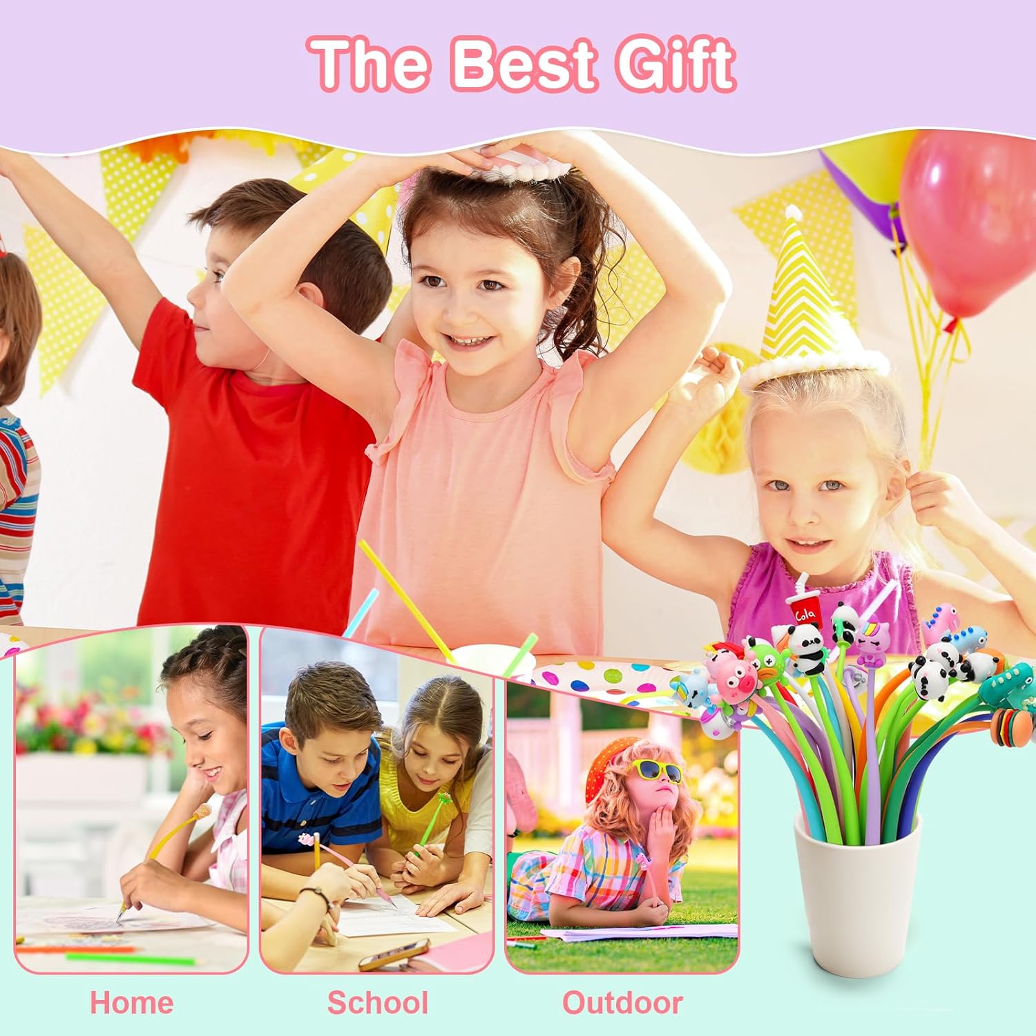 30 Stylos Gel Kawaii Cartoon - Cadeaux Anniversaire Enfant – Image 6