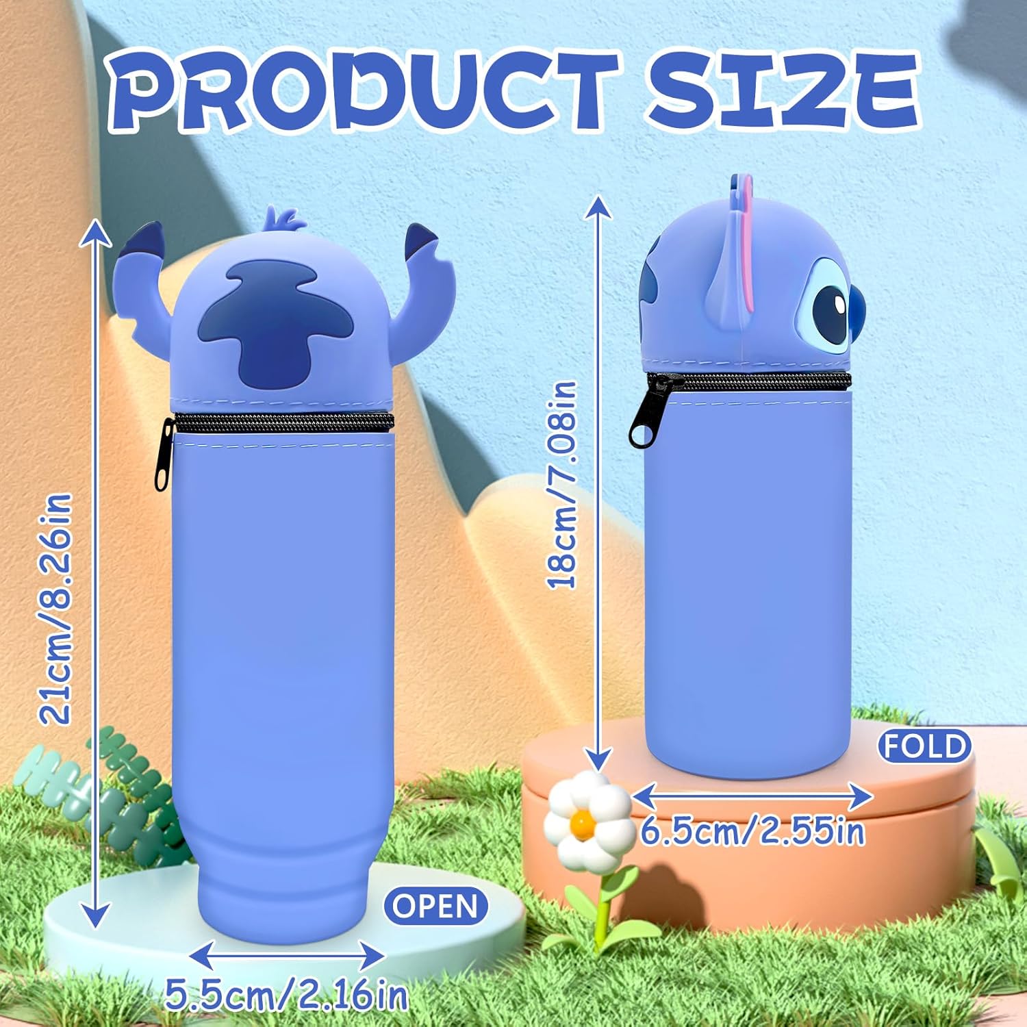 Trousse Scolaire Kawaii Stitch en Silicone – Image 2