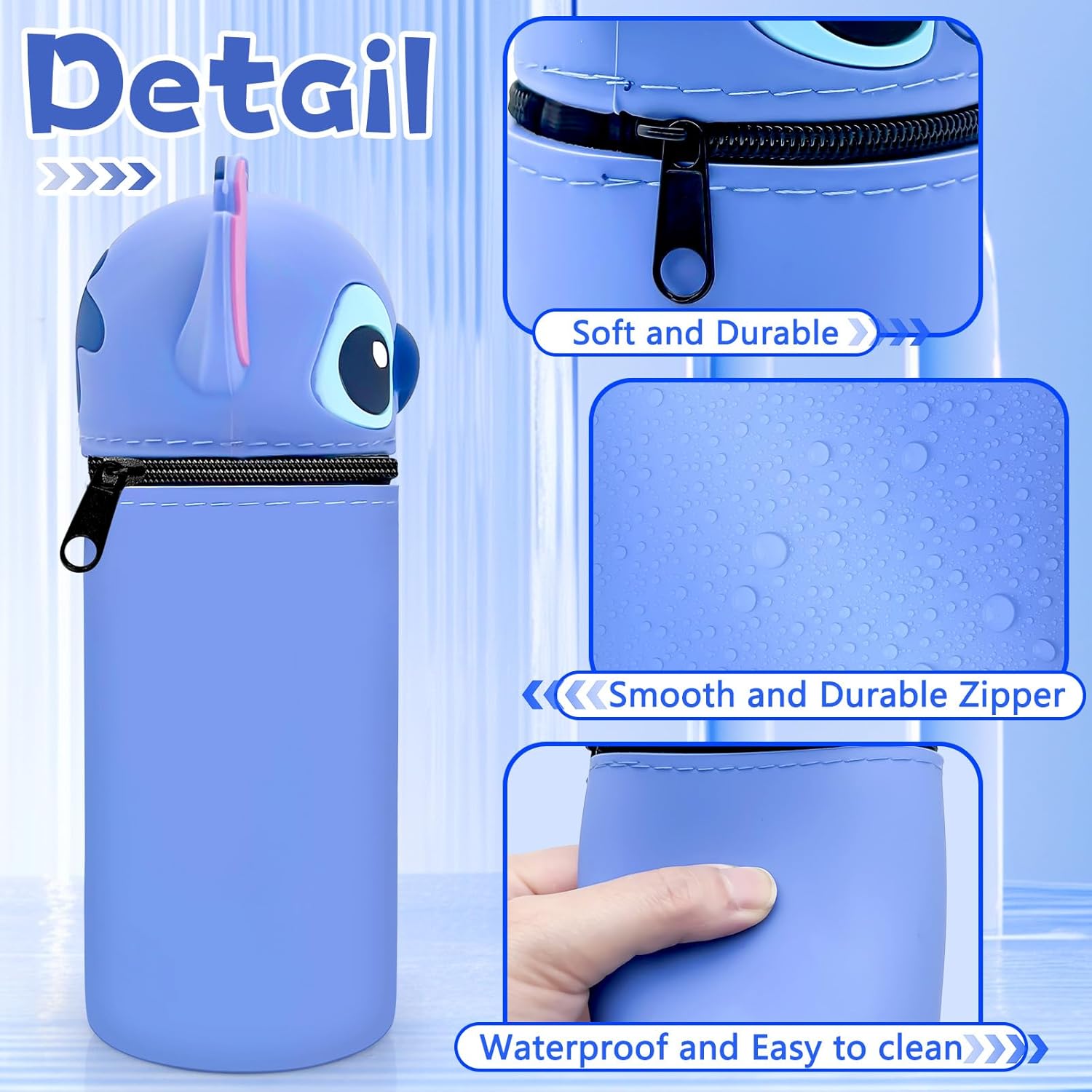 Trousse Scolaire Kawaii Stitch en Silicone – Image 5