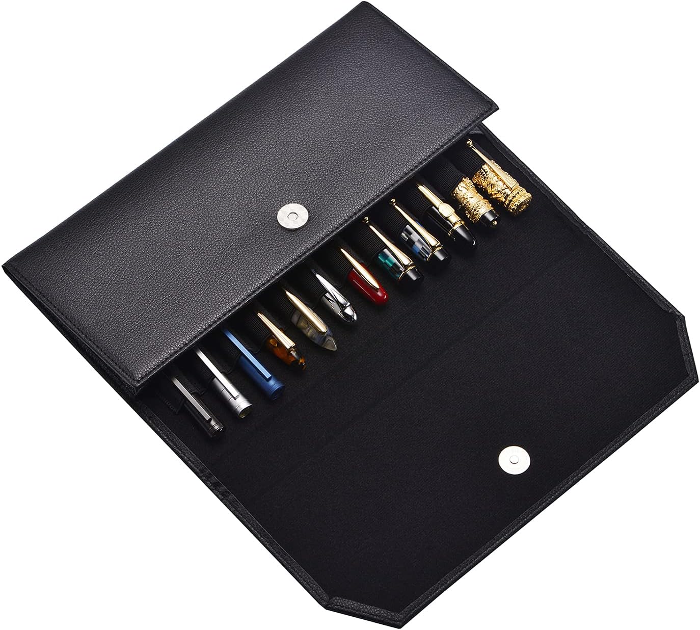 Étui en Cuir PU Noir pour 12 Stylos Plume – Image 5