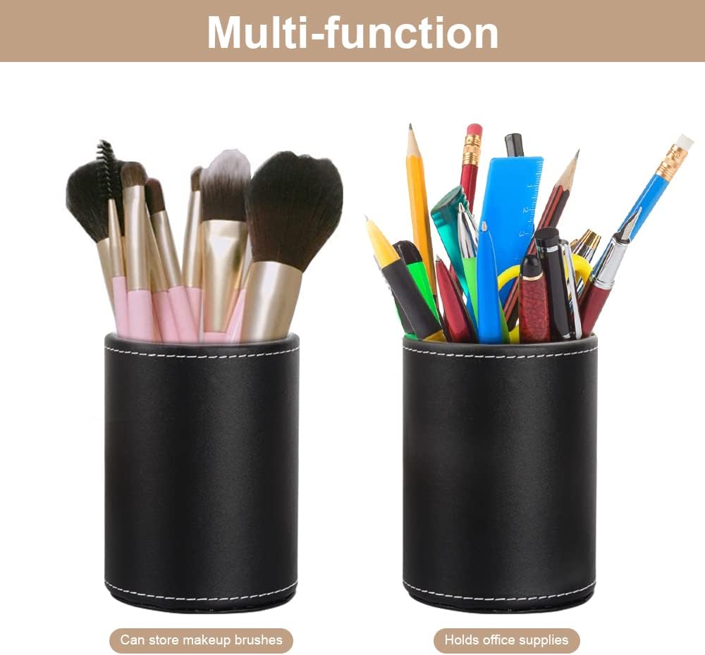 Pot à Crayon en Cuir PU Rond - Bureau & École – Image 5