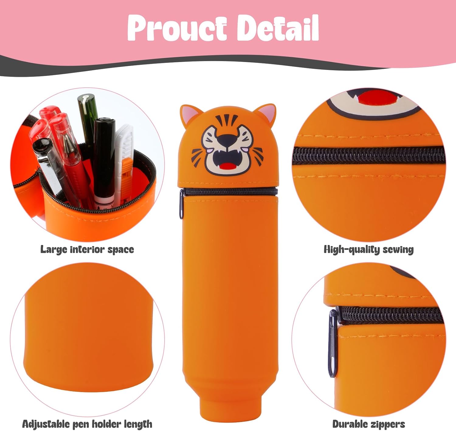Trousse Télescopique Kawaii Tigre Étui Scolaire – Image 4