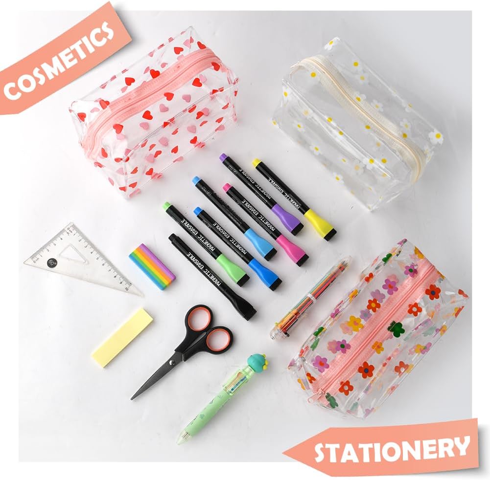 Set de 3 Trousse à Crayons Transparentes PVC – Image 4