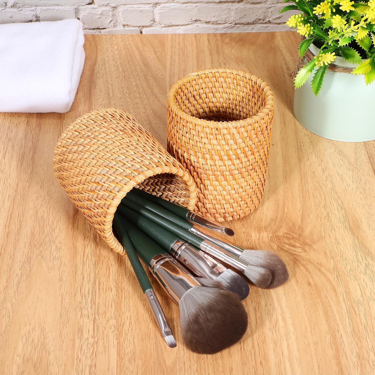 Pots à Crayons en Bois Tressé - Lot de 2 – Image 5