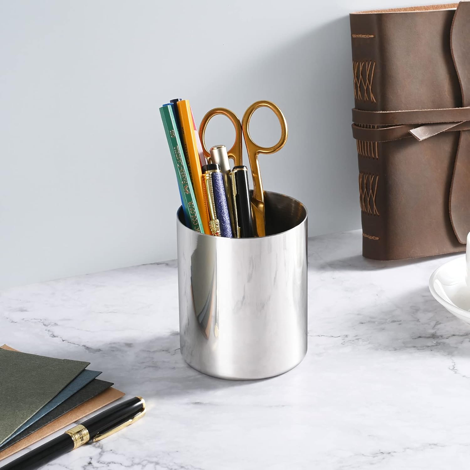 Lot de 2 Porte-stylos Inox Argentés - Organisateur Minimaliste – Image 7
