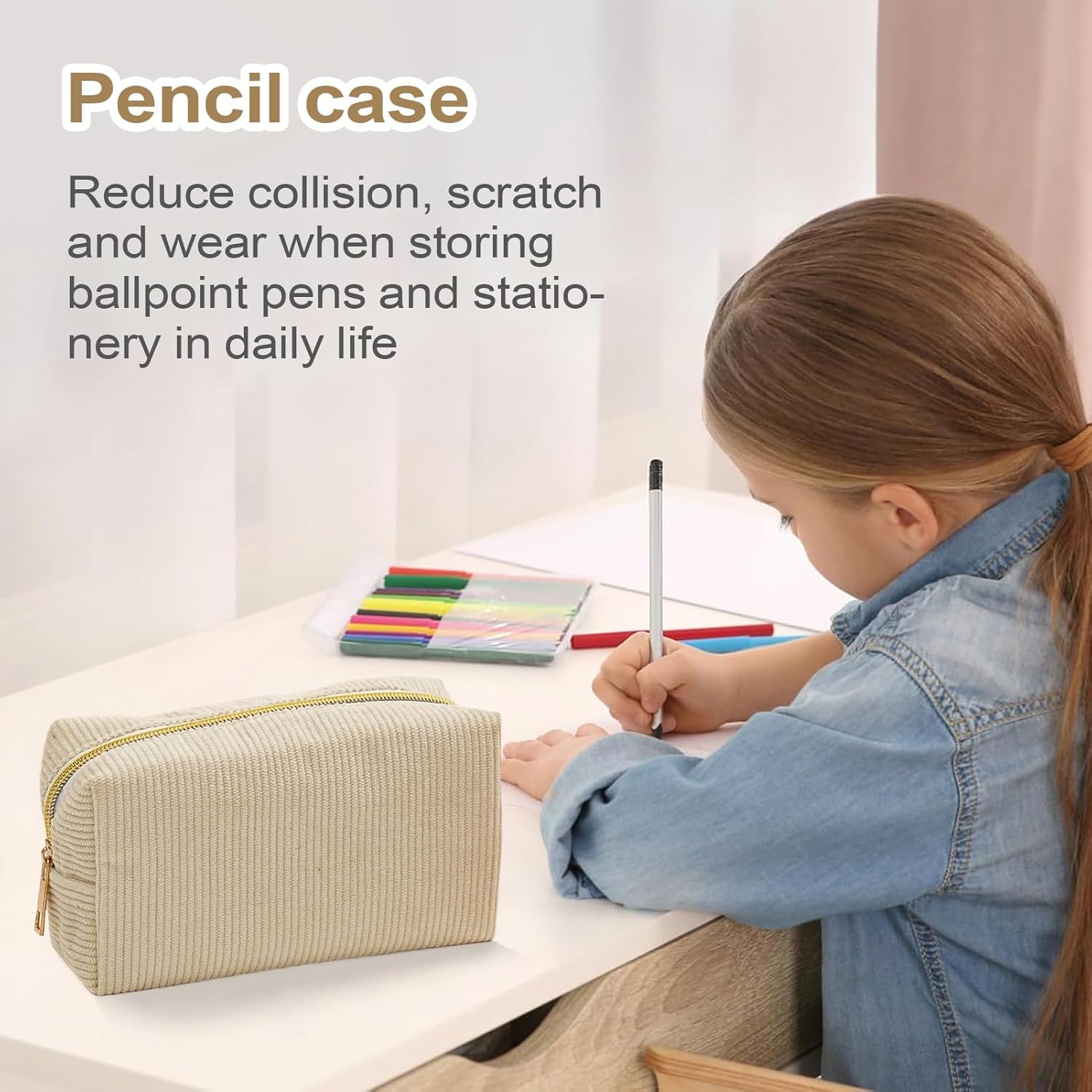Trousse en Velours Côtelé - École et Maquillage – Image 4