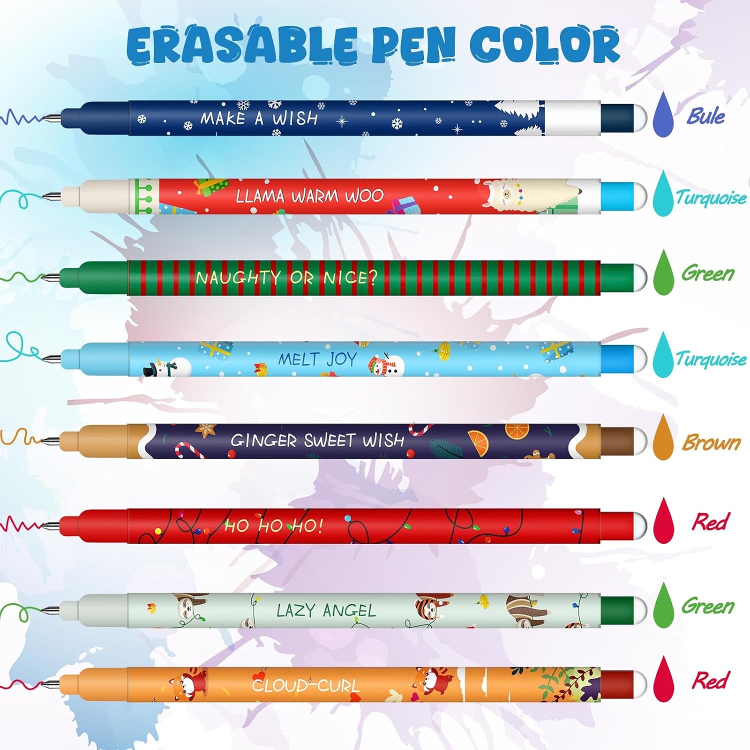 Stylos gel effaçables - 16 couleurs variées – Image 2