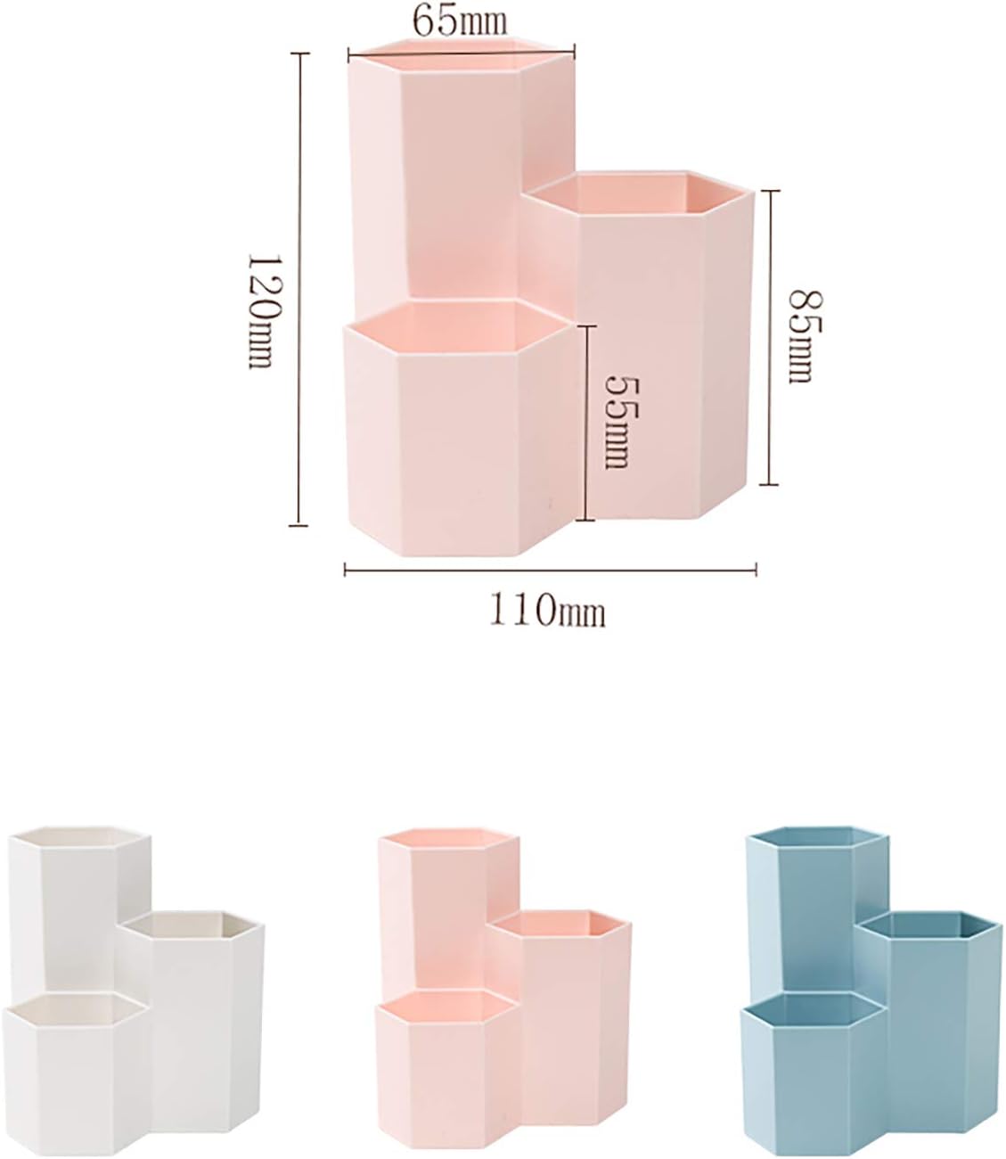 Pot Hexagonal Multifonction Rose pour Bureau – Image 2