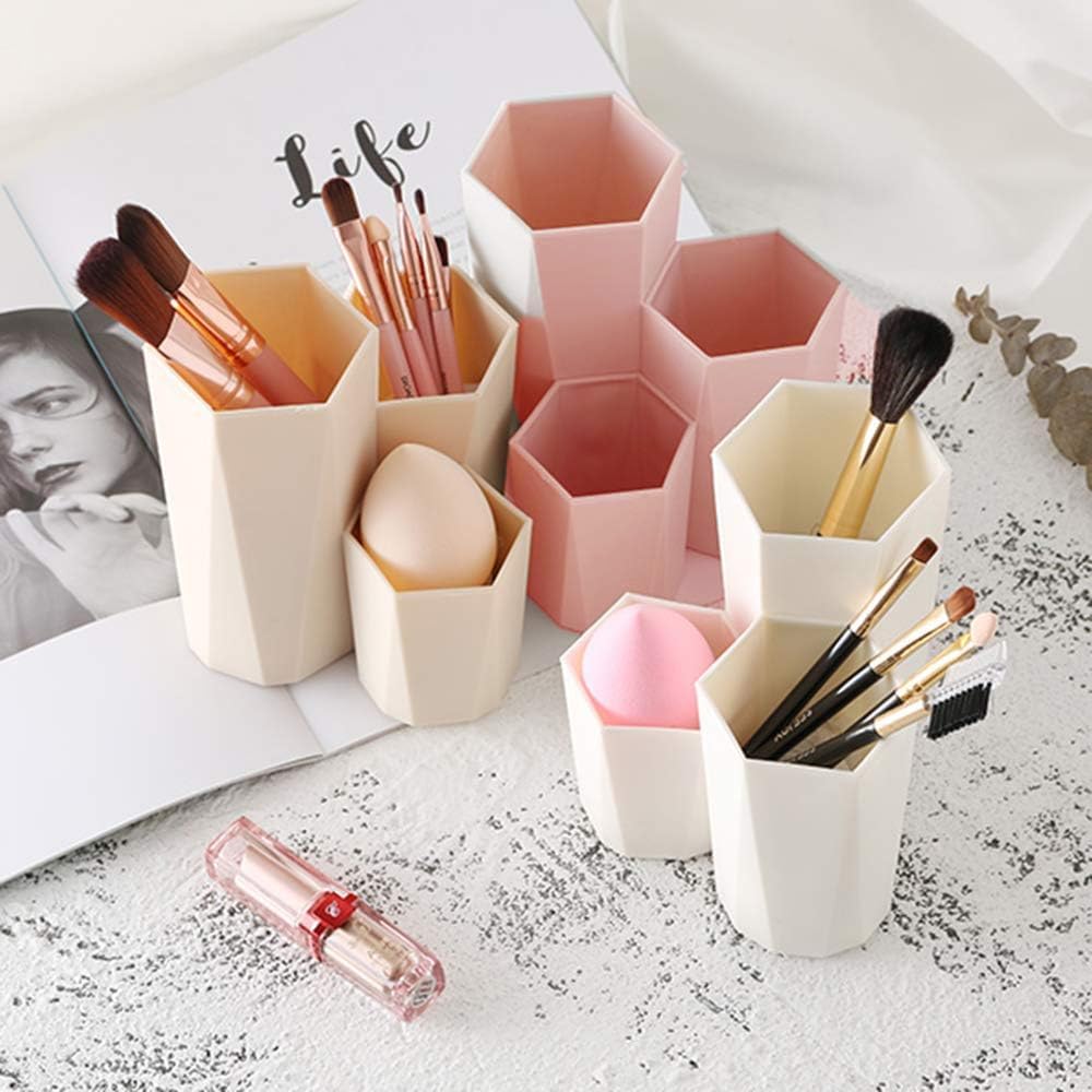 Pot Hexagonal Multifonction Rose pour Bureau – Image 3