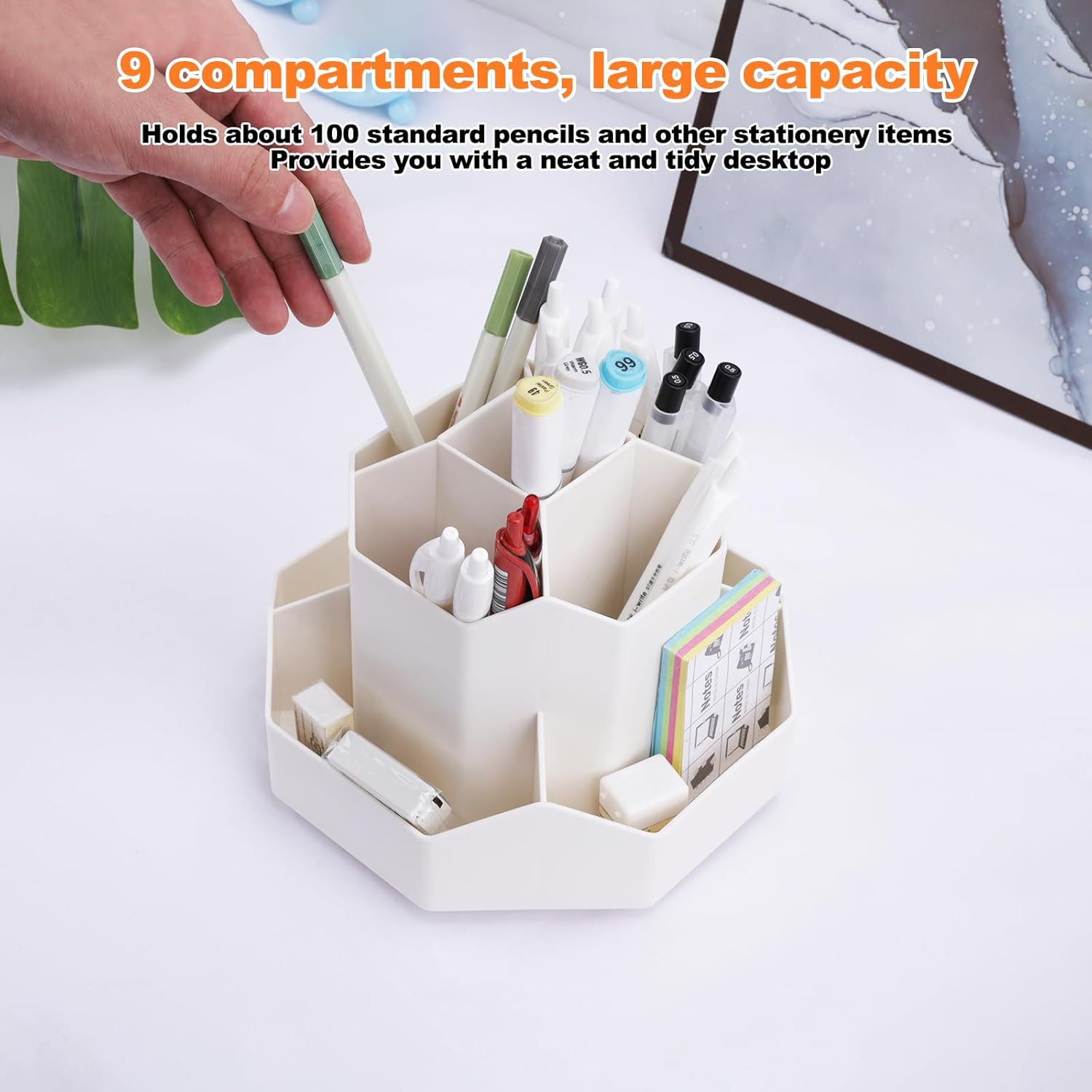 Organisateur Rotatif de Bureau 360° - Blanc – Image 2