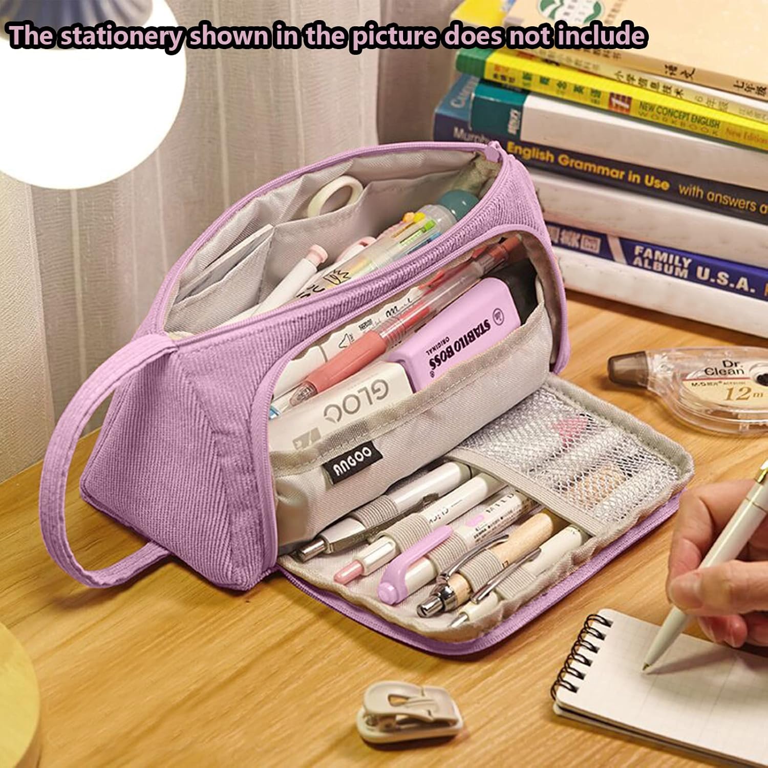 Trousse à Crayons Multifonctionnelle Violet Clair – Image 2