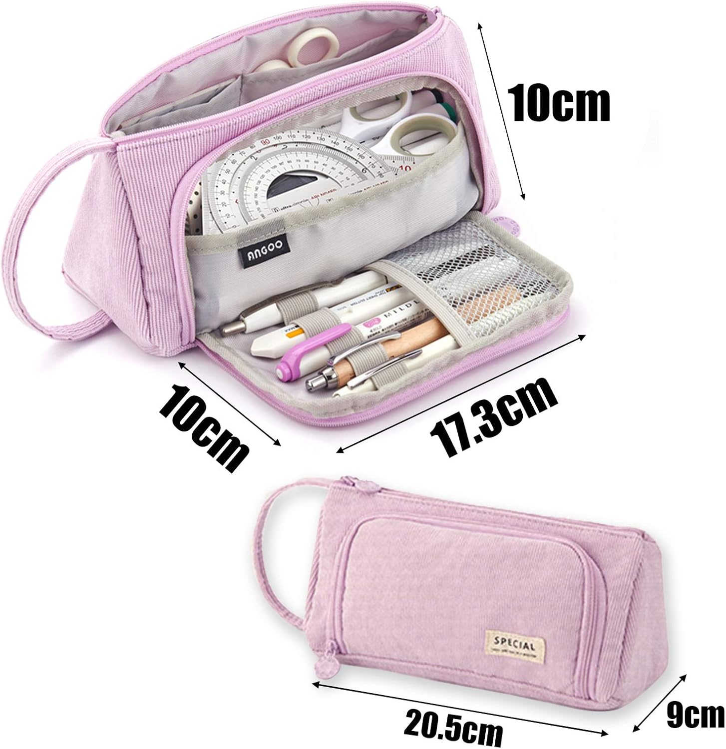Trousse à Crayons Multifonctionnelle Violet Clair – Image 3