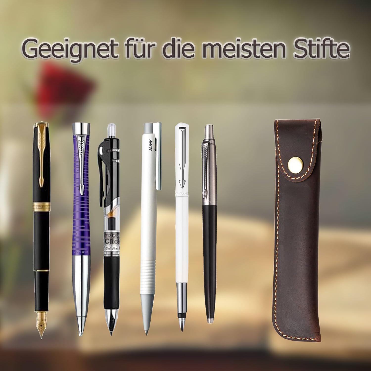 Stylos en Cuir Véritable - Étui Portatif Doux – Image 3