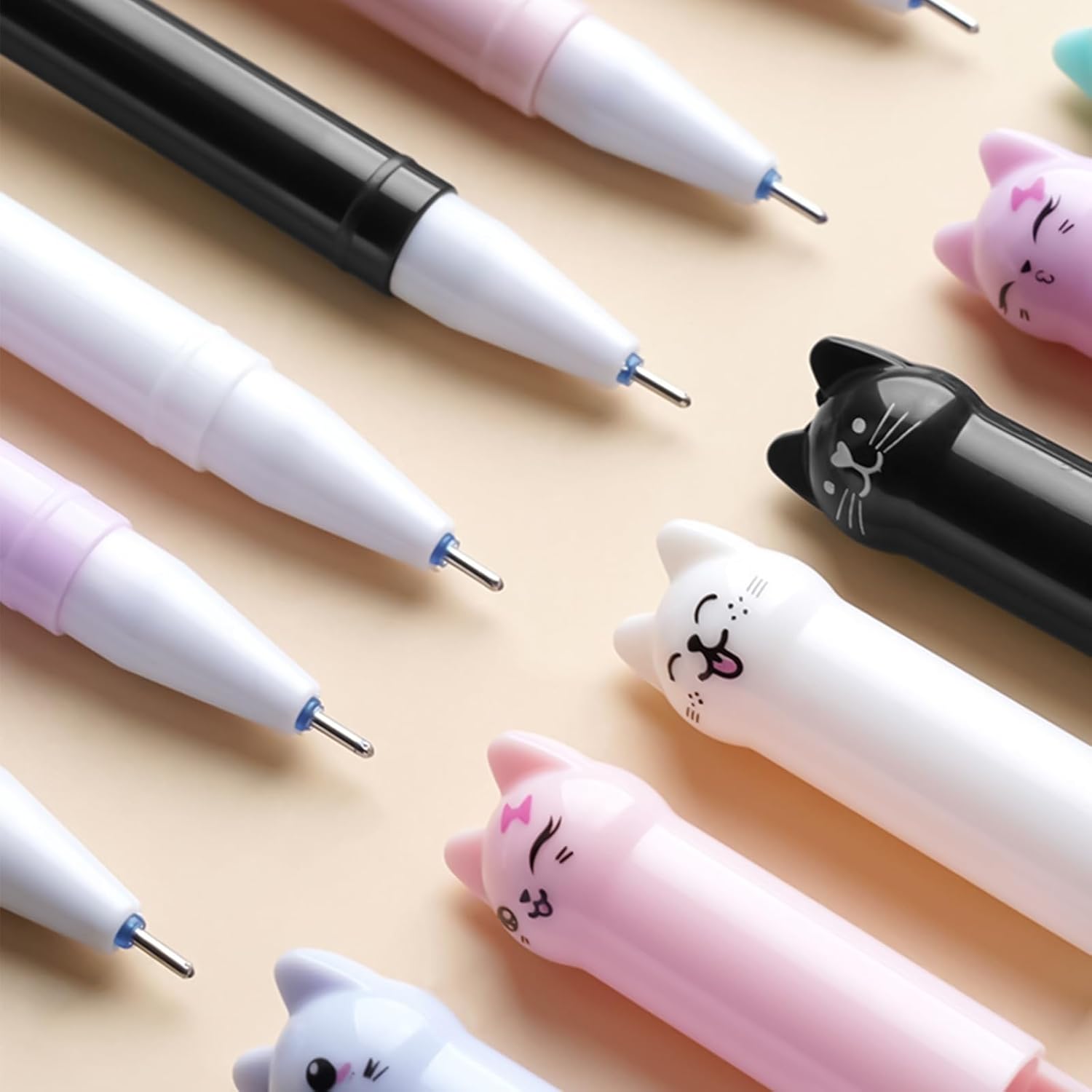 Stylos à Bille Effaçables Chat Mignon - Lot de 6 – Image 8
