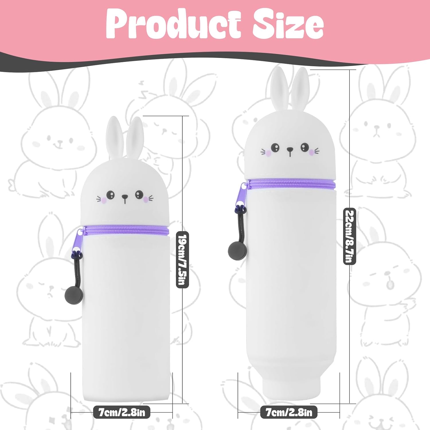 Trousse Kawaii Télescopique 2 en 1 - Lapin – Image 2