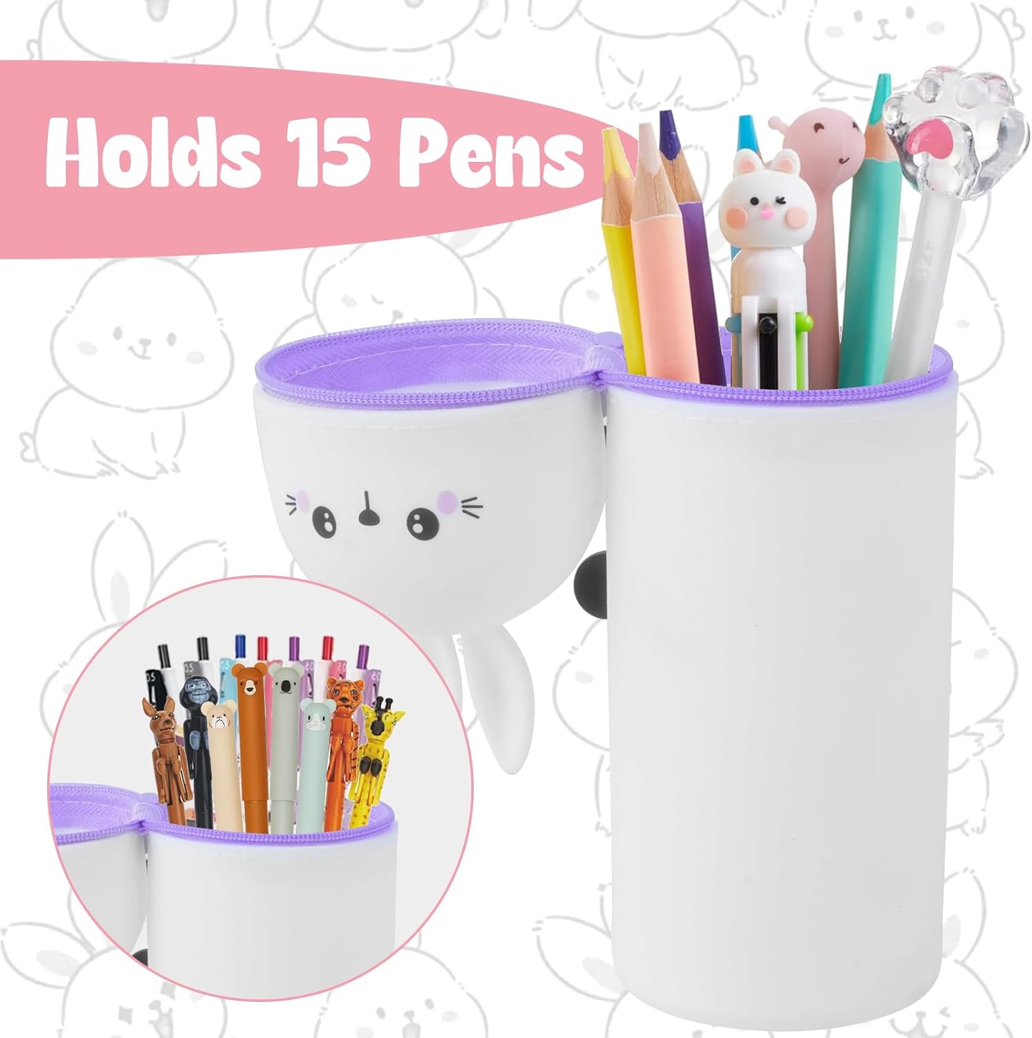 Trousse Kawaii Télescopique 2 en 1 - Lapin – Image 3