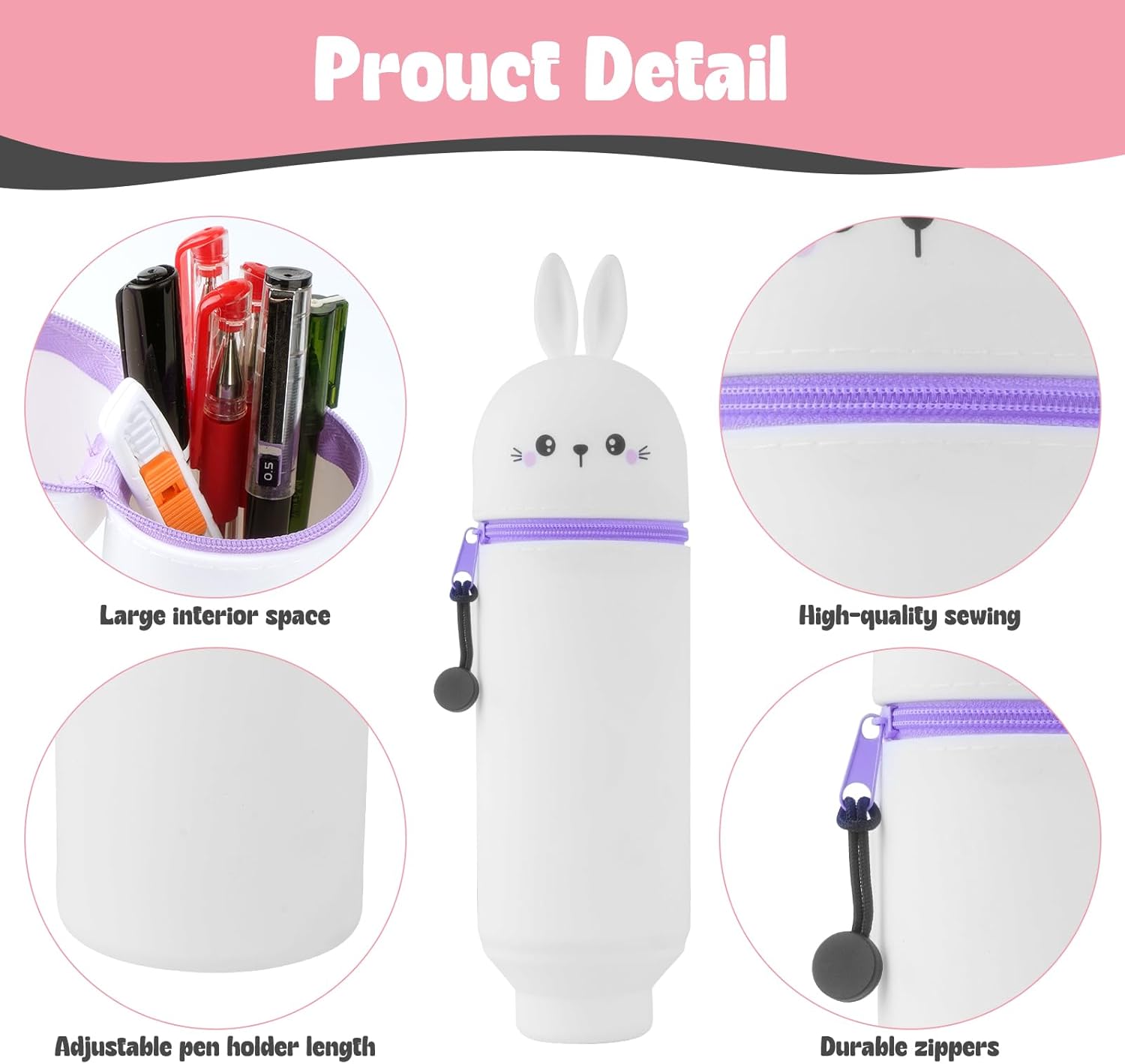 Trousse Kawaii Télescopique 2 en 1 - Lapin – Image 5